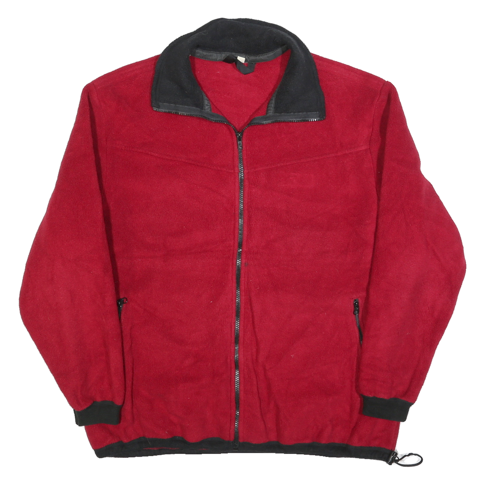 Womens Red Plain Polyester Full Zip Jumper L Casual Comfortable Basic Refurbished - N/A refurbished available on Cerqular