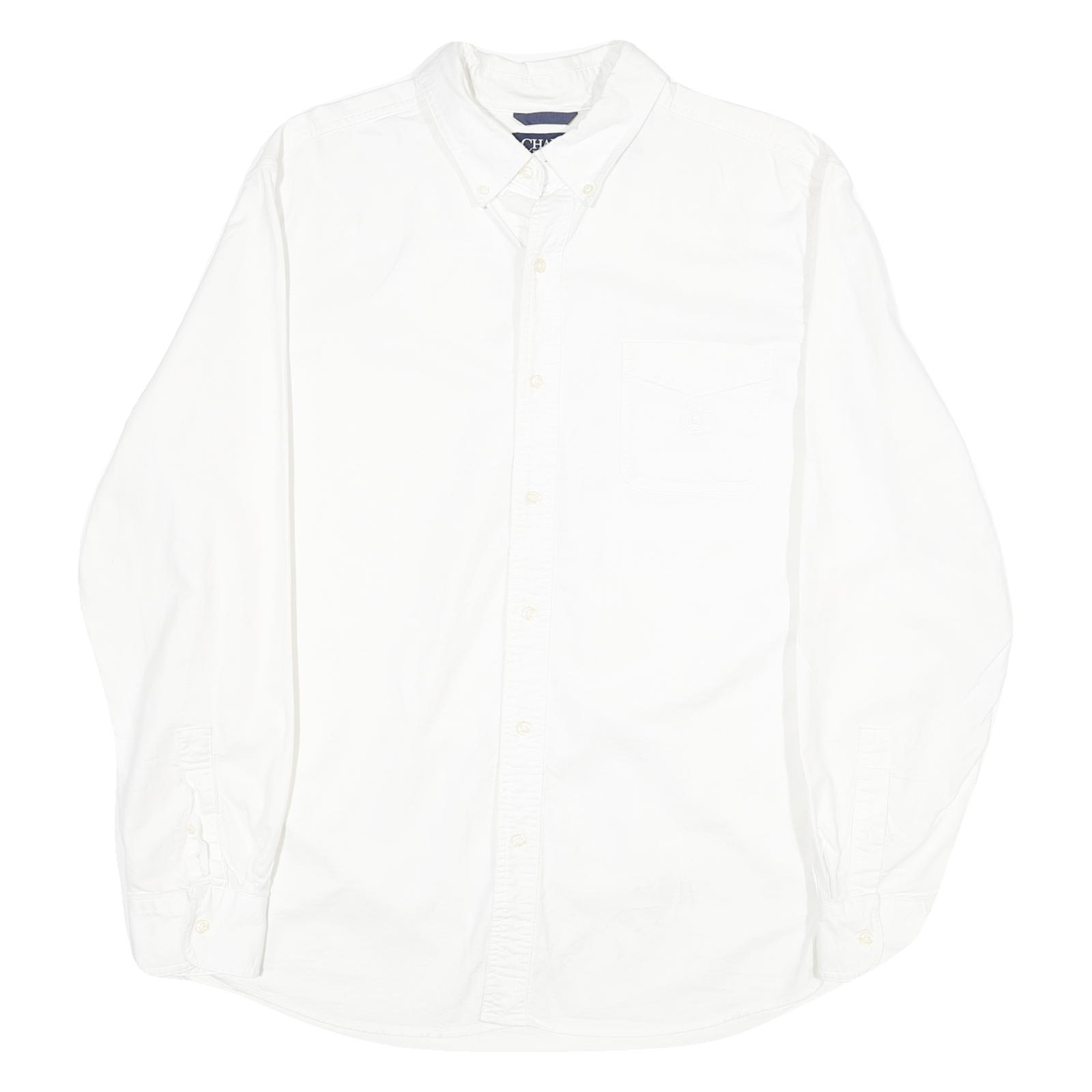 CHAPS Mens White Cotton Blend Button-Down Shirt XL Classic Fit Casual Office Refurbished - N/A refurbished available on Cerqular