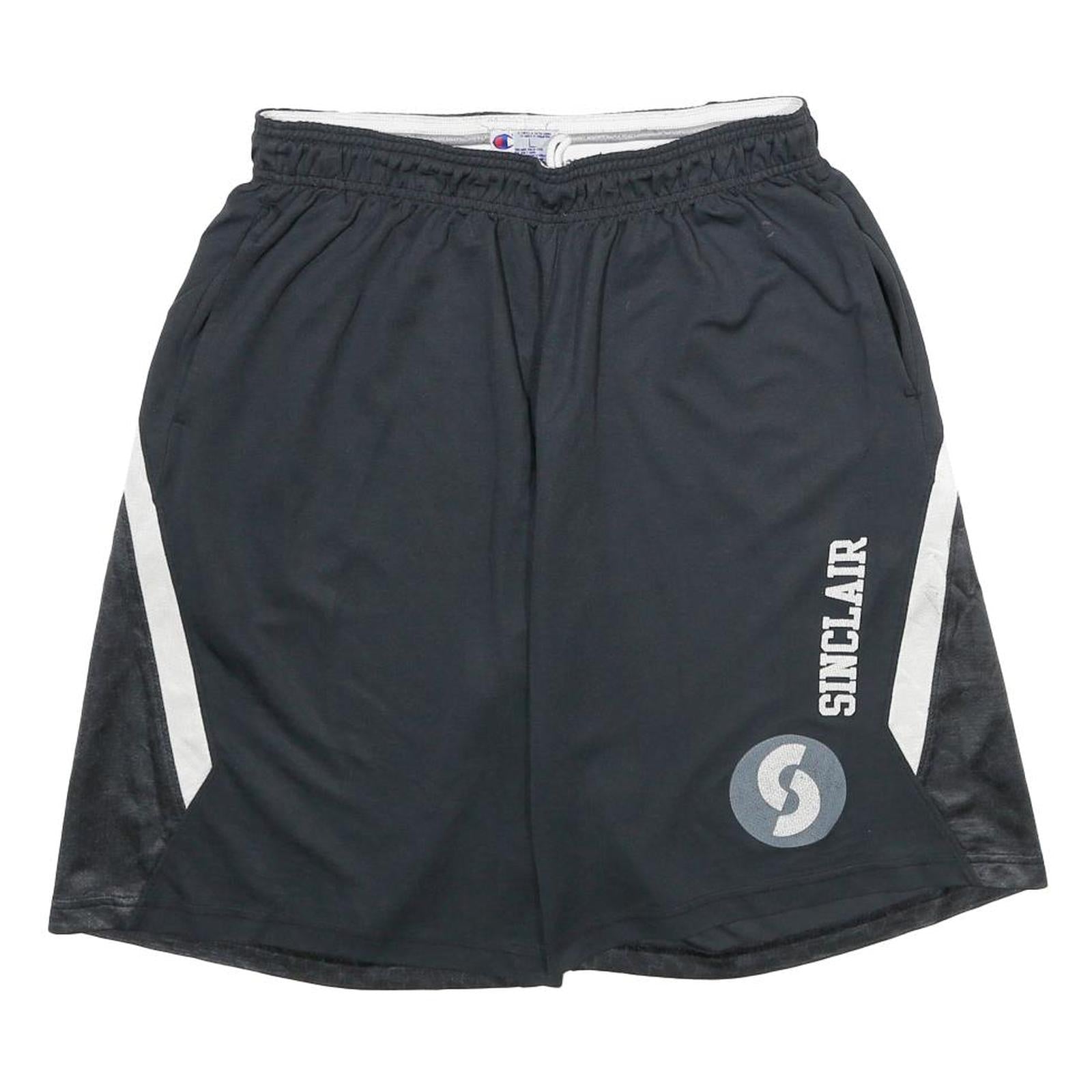 CHAMPION Mens Black Casual Sports Shorts Sinclair Logo L W28 Polyester Refurbished - N/A refurbished available on Cerqular