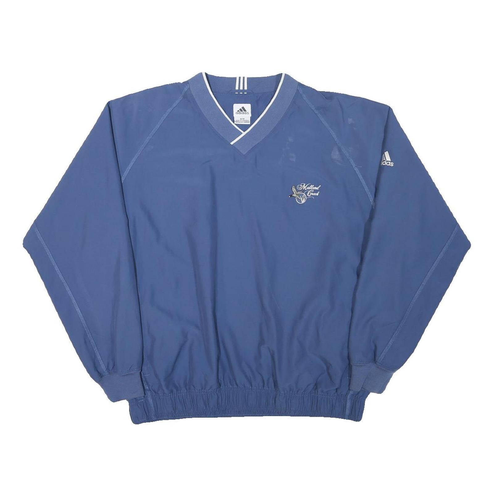 ADIDAS Mens Blue V-Neck Sweatshirt M Polyester Blend Sportswear Refurbished - N/A refurbished available on Cerqular