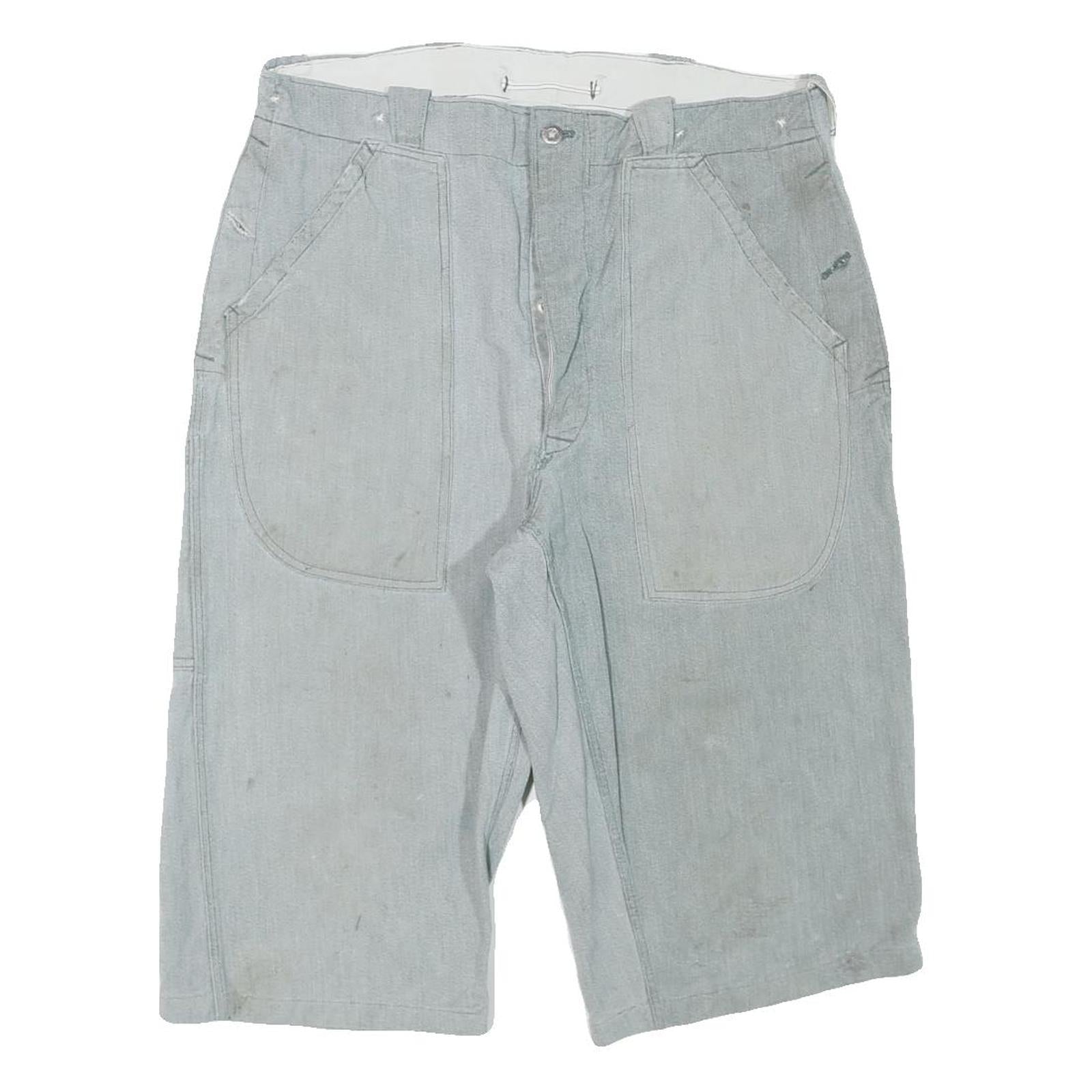 Mens Cotton Blend Grey Casual Shorts XL W34 Pocket Workwear Style Refurbished - N/A refurbished available on Cerqular