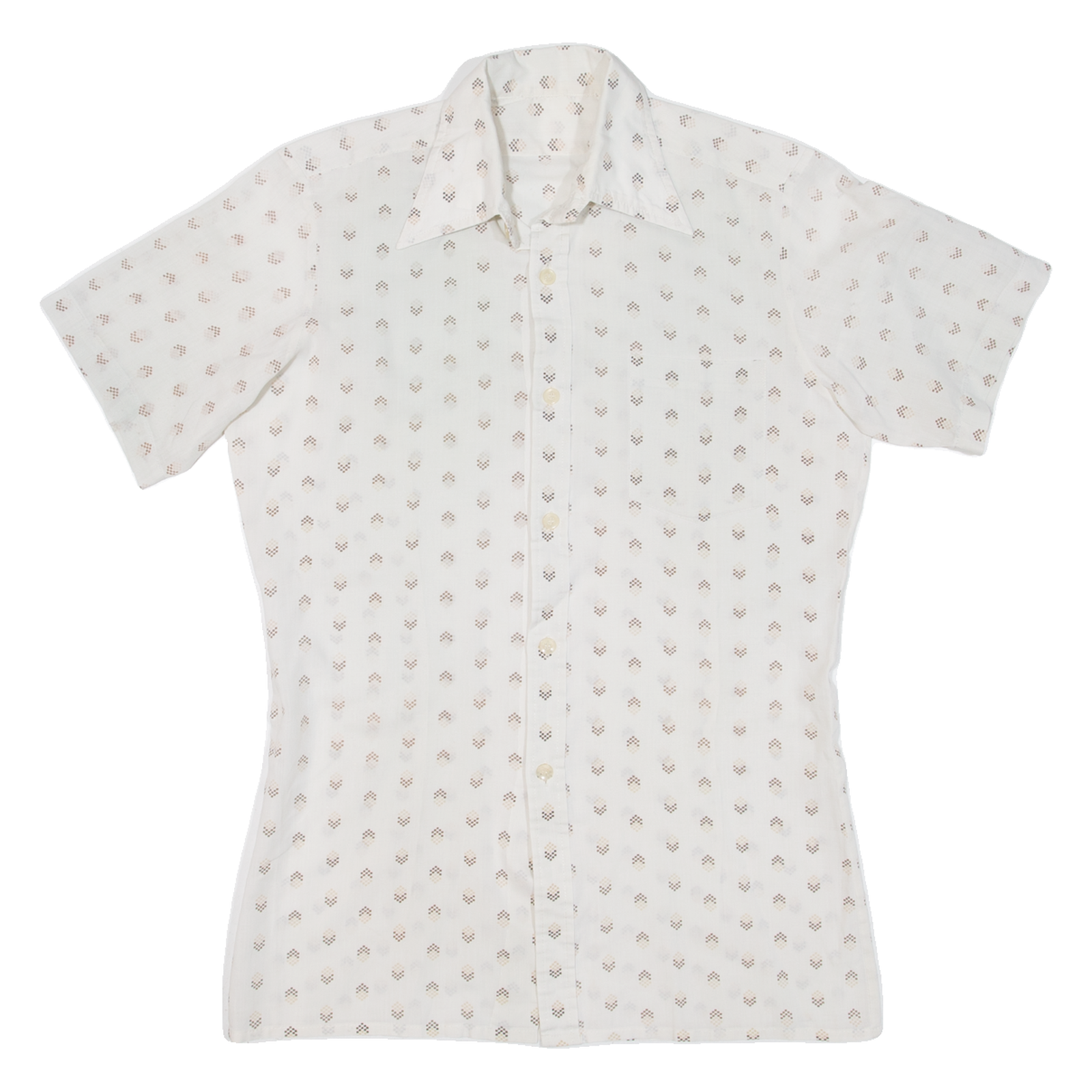 Mens Shirt Beige Crazy Pattern S Refurbished - N/A refurbished available on Cerqular