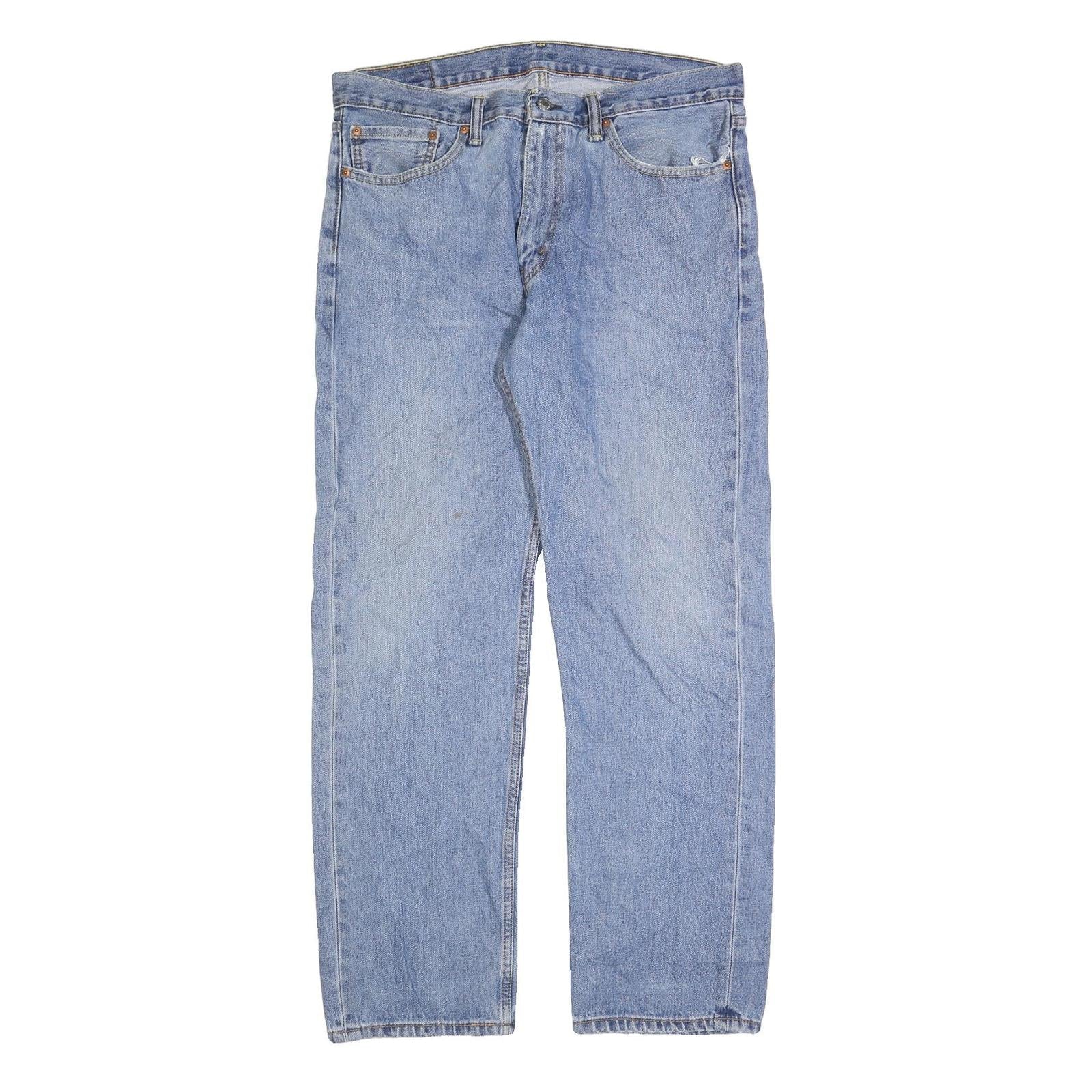 LEVI'S 505 Mens Jeans Blue Regular Straight Denim Medium W36 L32 Classic Fit Zip Refurbished - N/A refurbished available on Cerqular