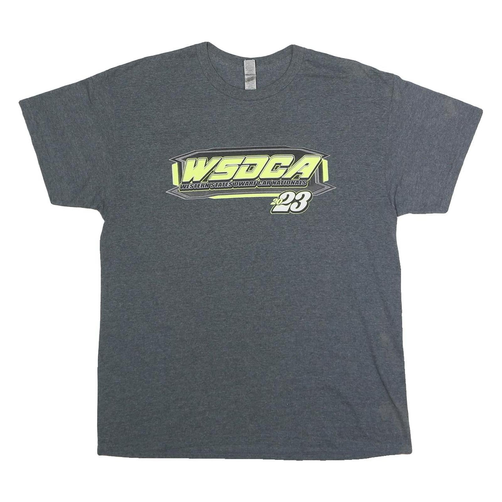 GILDAN Mens Grey Western States Dwarf Car Nationals Graphic T-Shirt L Short Refurbished - N/A refurbished available on Cerqular