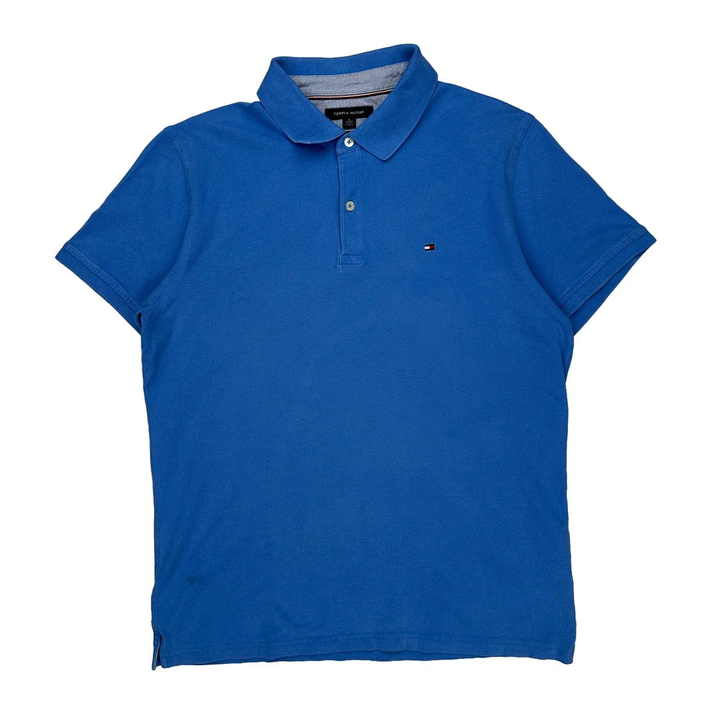Buy Tommy Hilfiger Slim Fit Polo Shirt - XL Blue Cotton Refurbished - $24.11 Tommy Hilfiger Slim Fit Polo Shirt - XL Blue Cotton Refurbished - Thrifted (note: this is a term often used to describe second- refurbished available on Cerqular