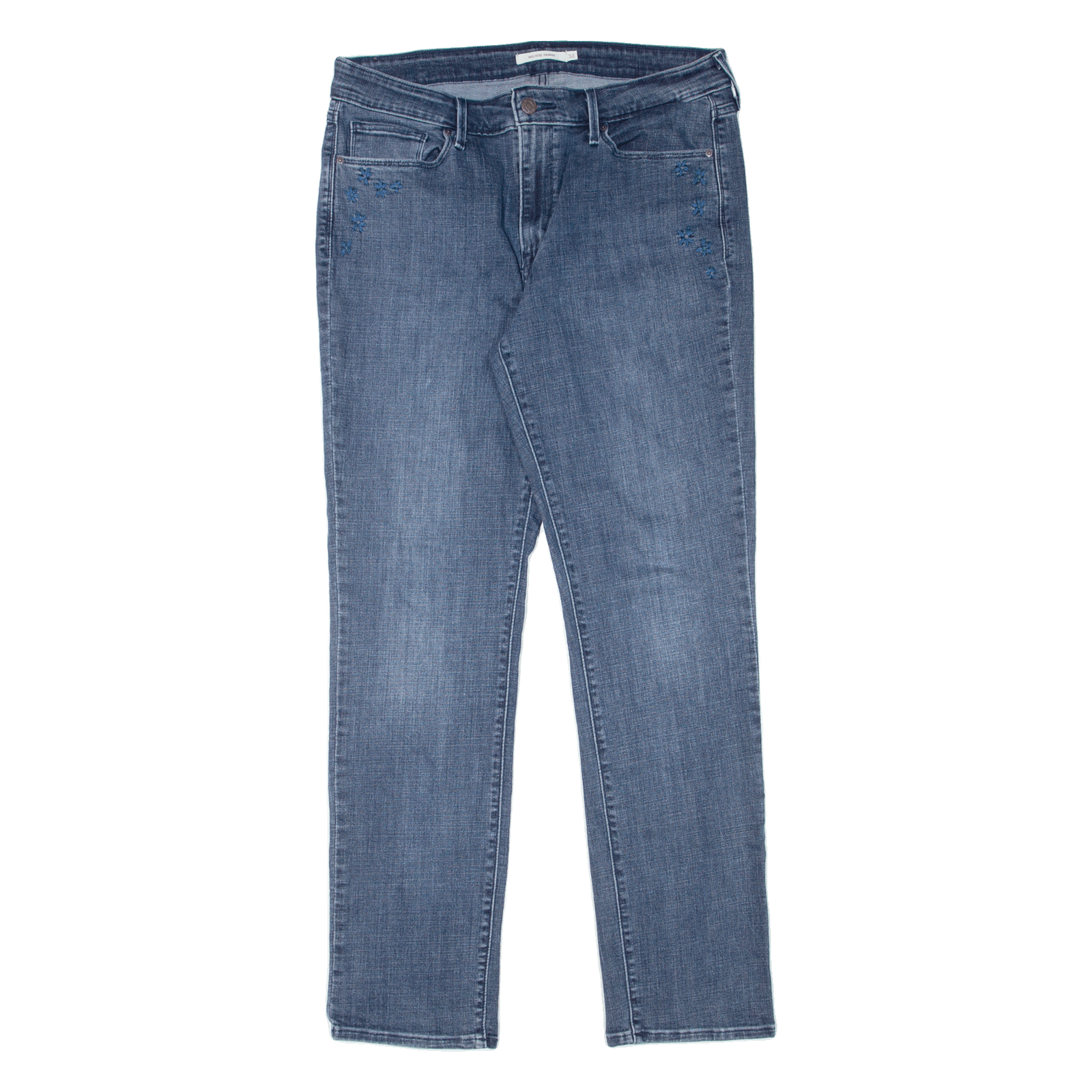 LEVI'S Mid Rise Floral Womens Jeans Blue Slim Skinny Stone Wash W32 L32 Refurbished - N/A refurbished available on Cerqular