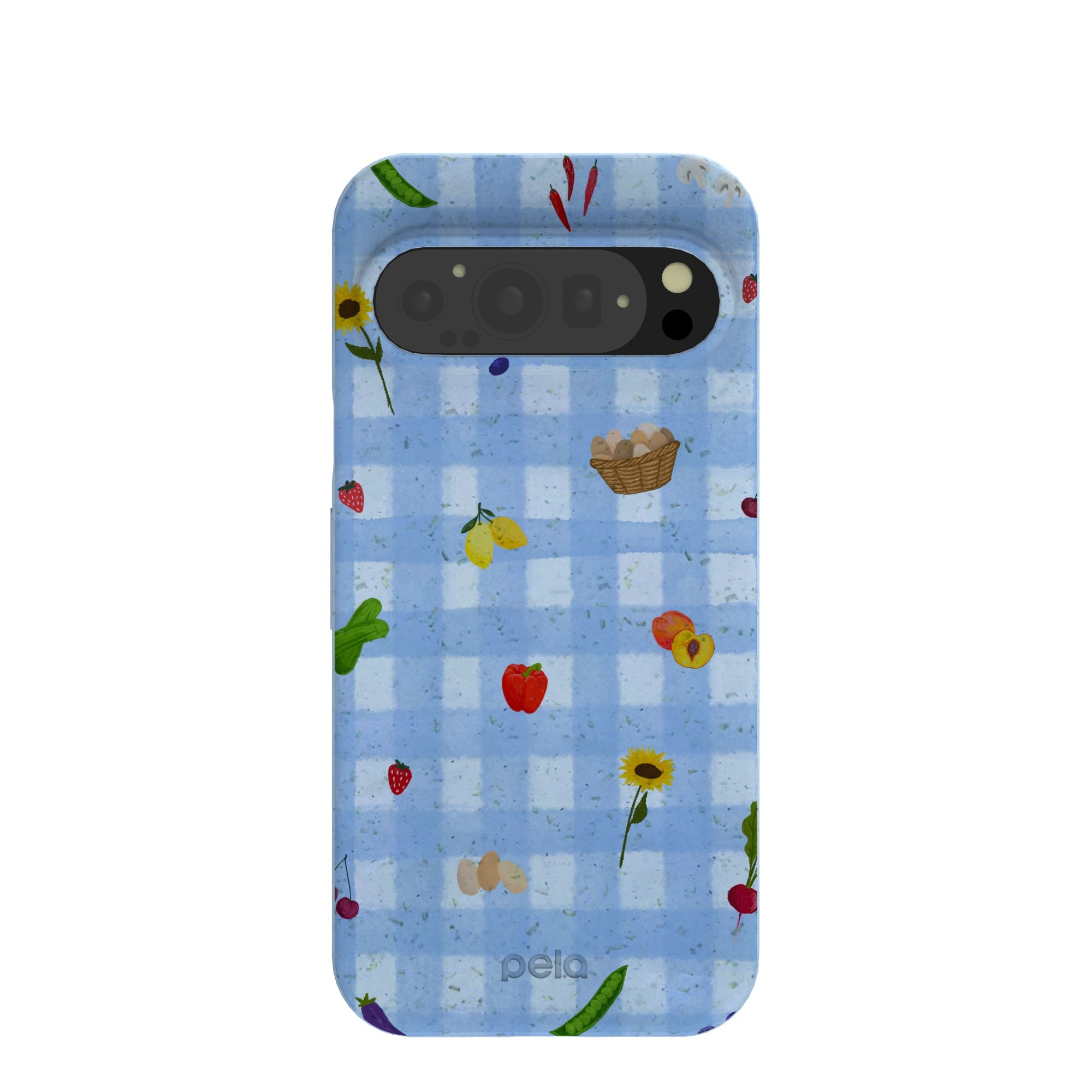 Powder Blue Gingham Farmhouse Google Pixel 9/9 Pro Case Refurbished - Pela Case refurbished available on Cerqular