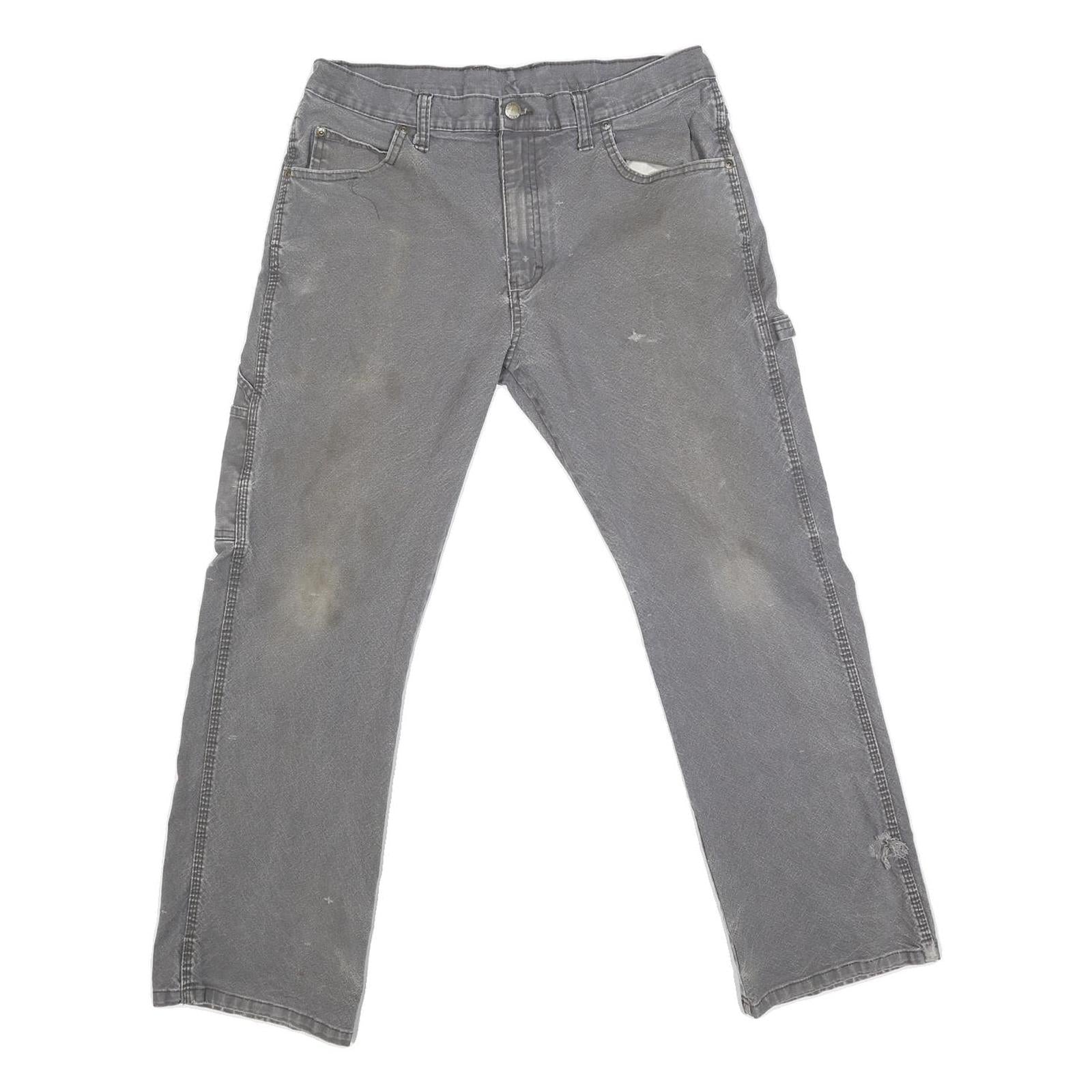 DICKIES Mens Grey Regular Fit Straight Denim Jeans Cotton Blend W33 L27 Workwear Refurbished - N/A refurbished available on Cerqular