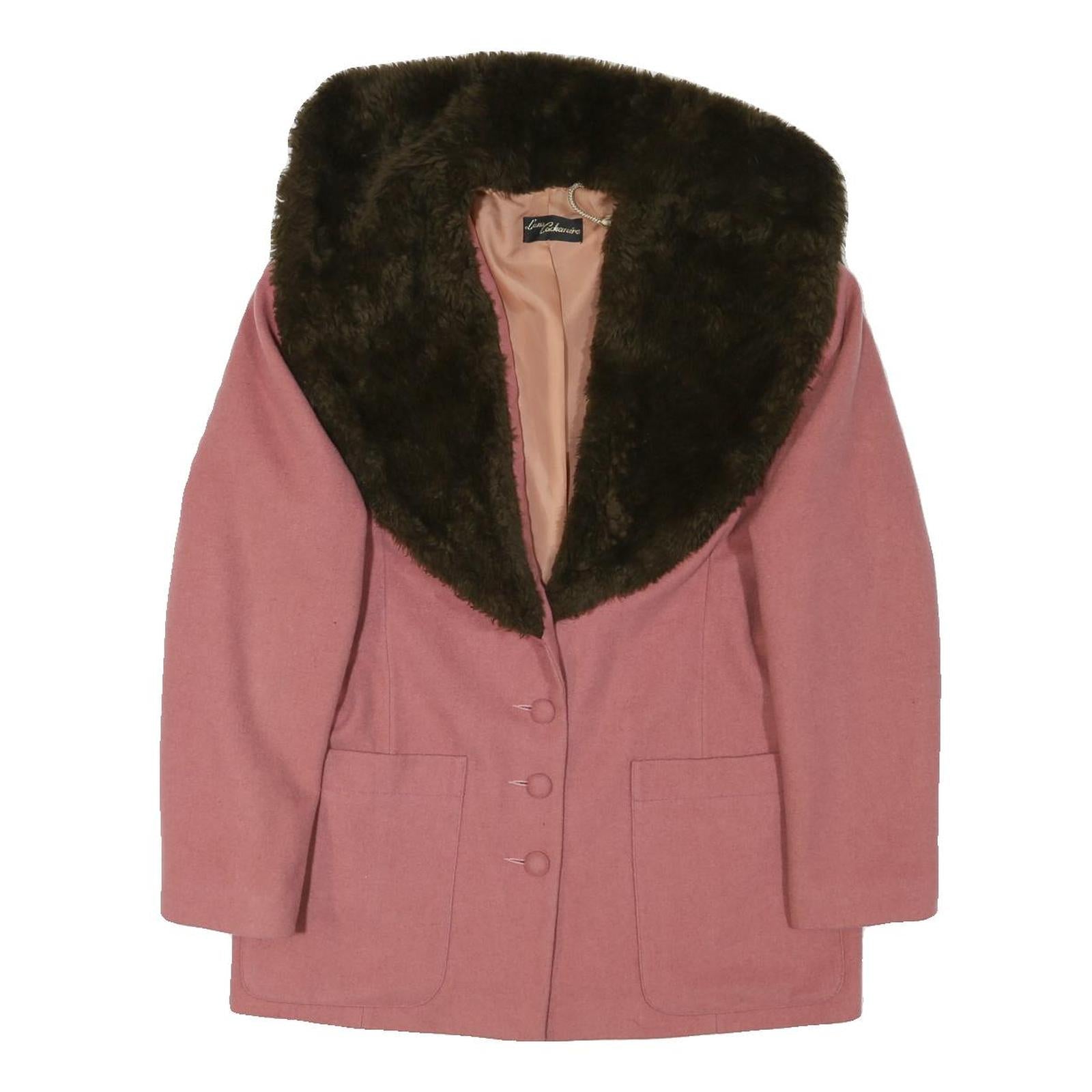 LANA CACHEMIRE Womens Pink Wool Blend Jacket M Button Plain Elegant Warm Refurbished - N/A refurbished available on Cerqular