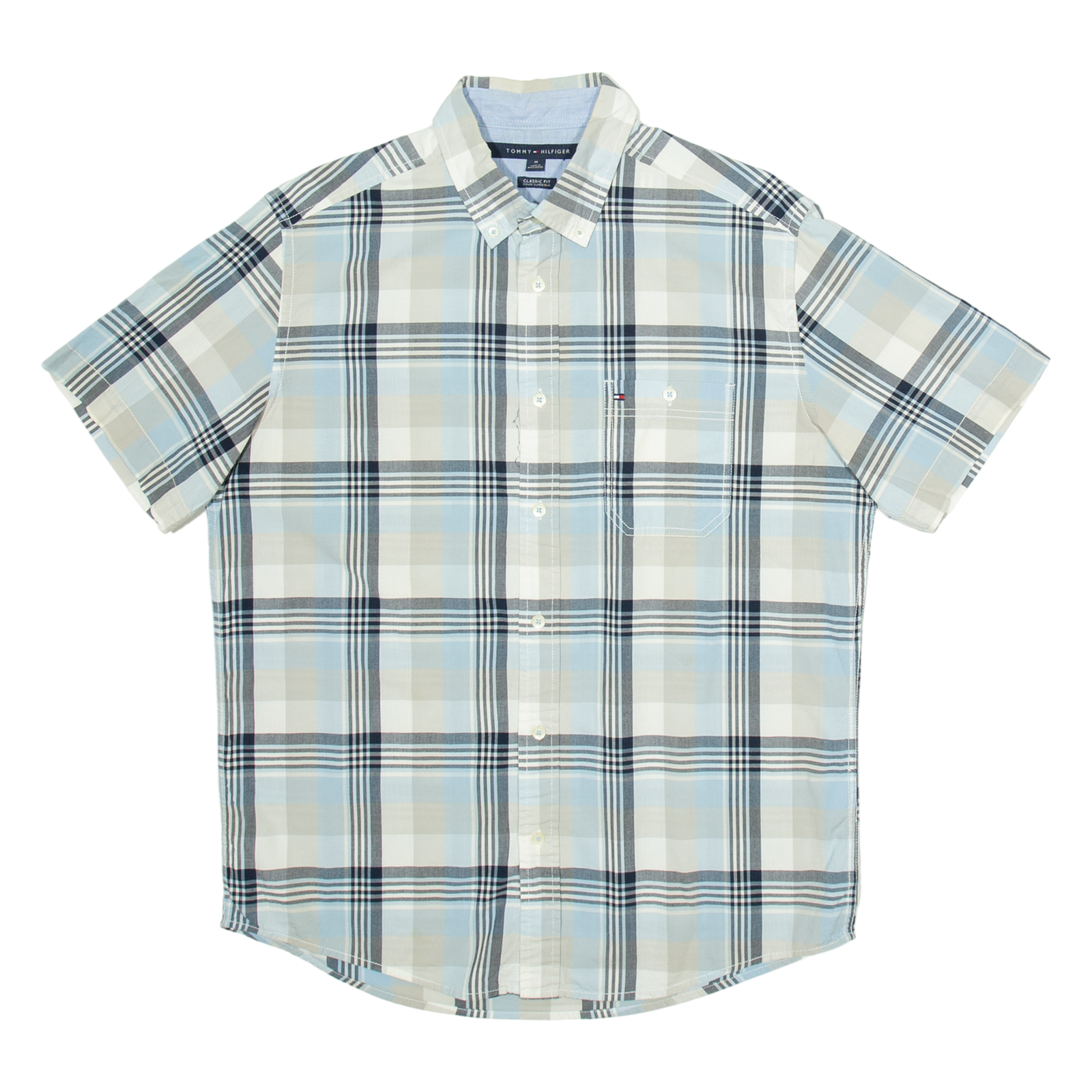 TOMMY HILFIGER Mens Shirt Blue Check M Refurbished - N/A refurbished available on Cerqular