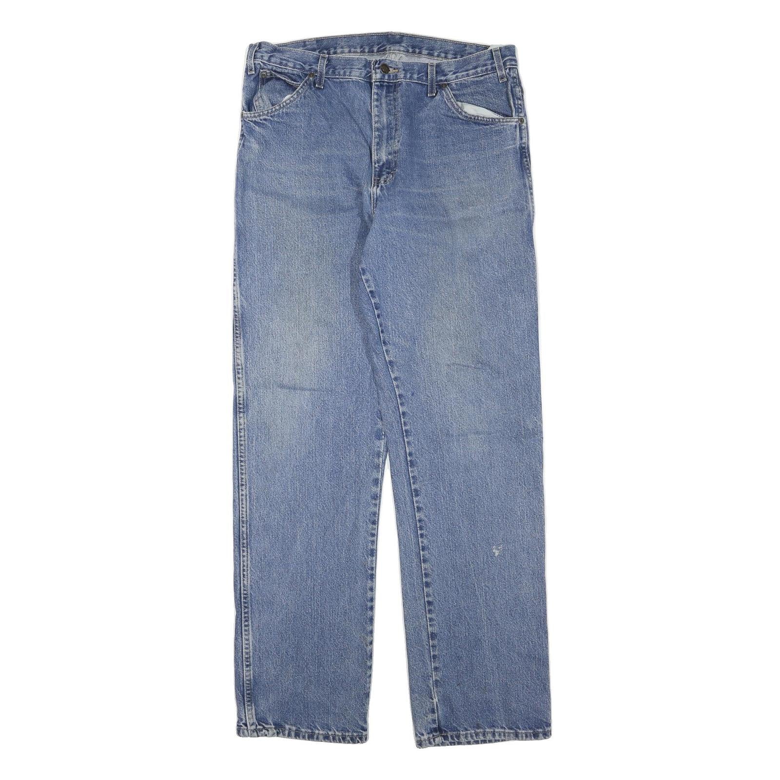 DICKIES Mens Jeans Blue Regular Straight Denim Medium W34 L34 Zip Cotton Blend Refurbished - N/A refurbished available on Cerqular