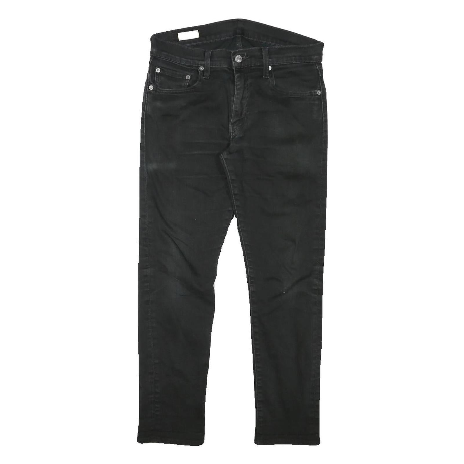 LEVI'S Mens Slim Black Denim Slim Jeans W29 L26 Classic Cotton Blend Zip Refurbished - N/A refurbished available on Cerqular