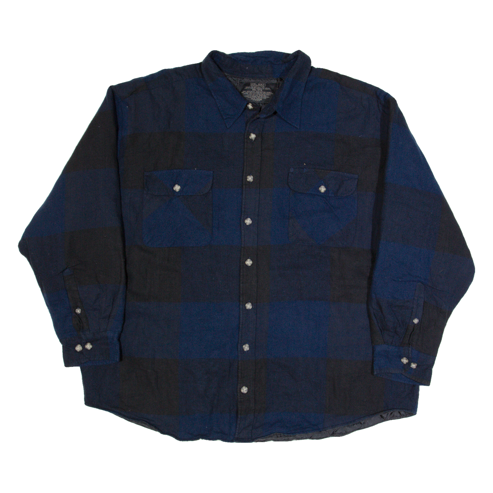 MEL MATT Mens Lumberjack Shirt Blue Check Long Sleeve 2XL Refurbished - N/A refurbished available on Cerqular