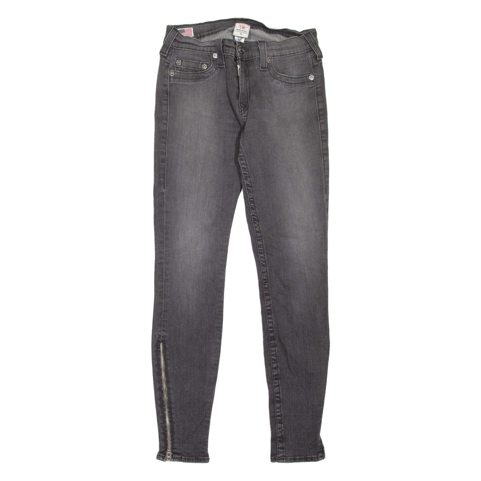 TRUE RELIGION Tara Womens Jeans Grey Slim Skinny Stone Wash W26 L30 Refurbished - N/A refurbished available on Cerqular