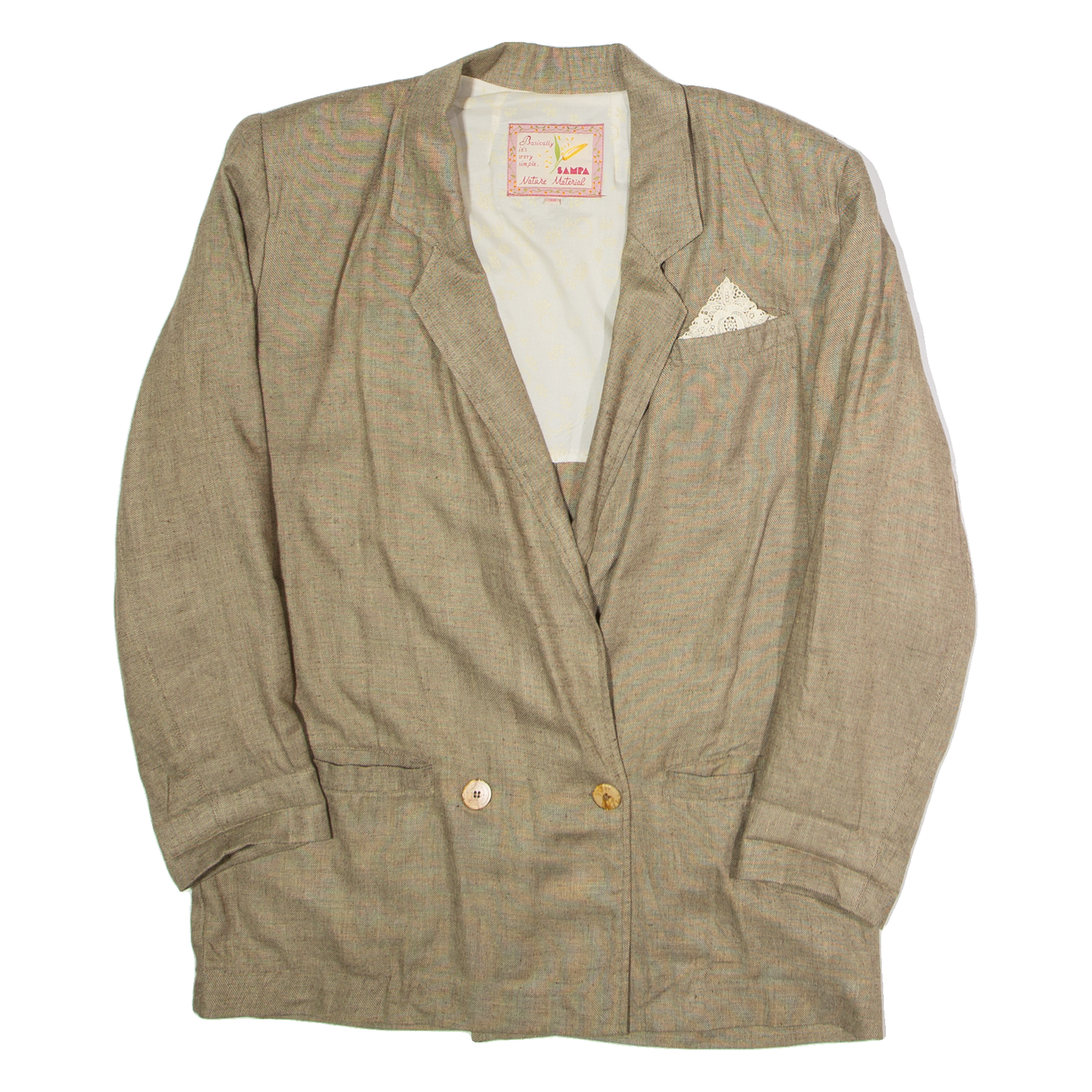 SAMPA Womens Blazer Jacket Brown Viscose 90s UK 10 Refurbished - N/A refurbished available on Cerqular