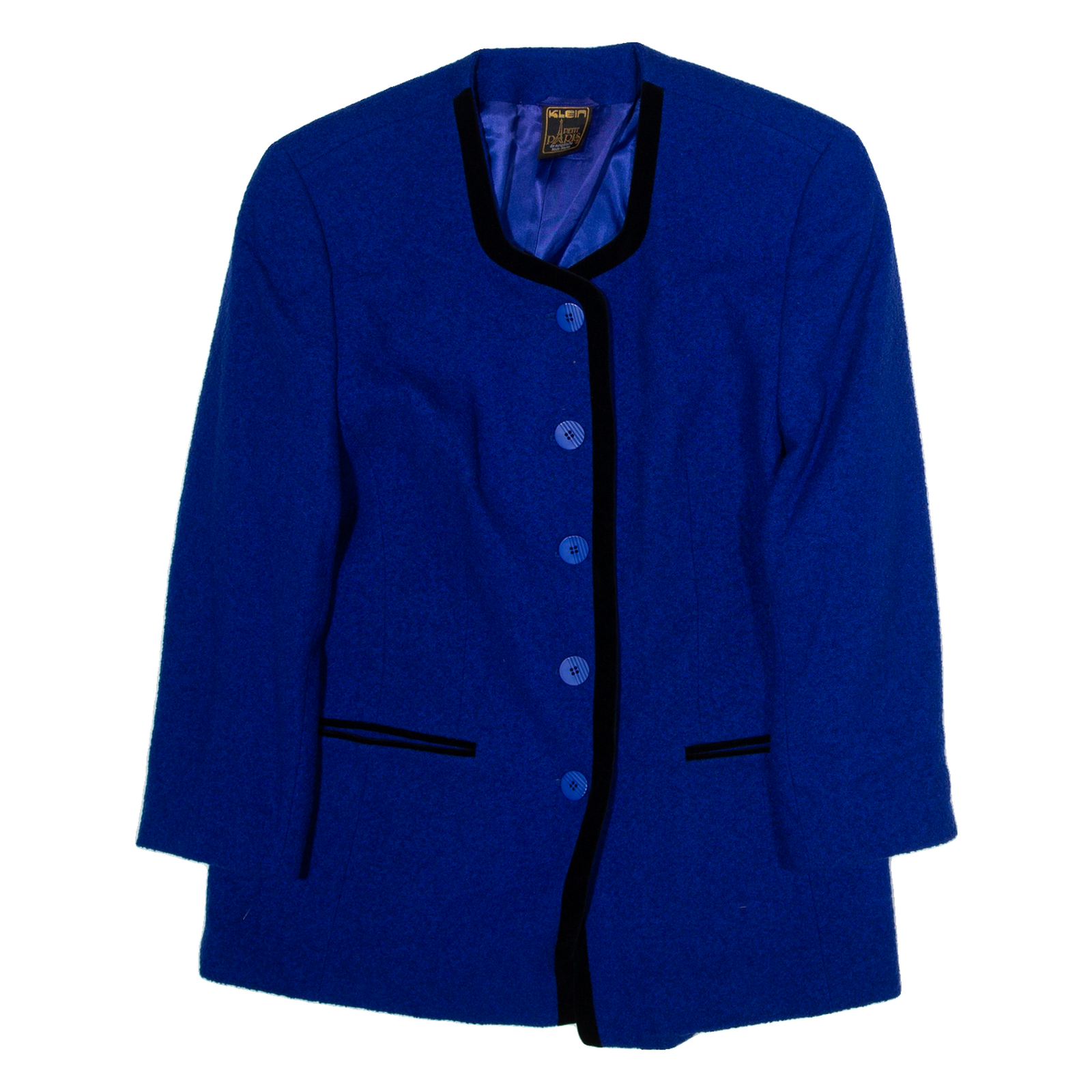 KLEIN PARIS Womens Jacket Blue Wool UK 12 Refurbished - N/A refurbished available on Cerqular