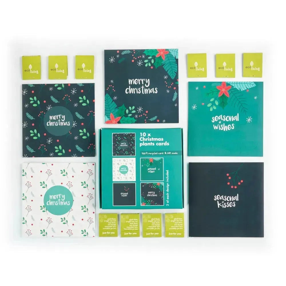 10 Recycled Christmas Cards - 10 Trees Planted (FSC ) | Style: Plant Berries Refurbished - ecoLiving refurbished available on Cerqular