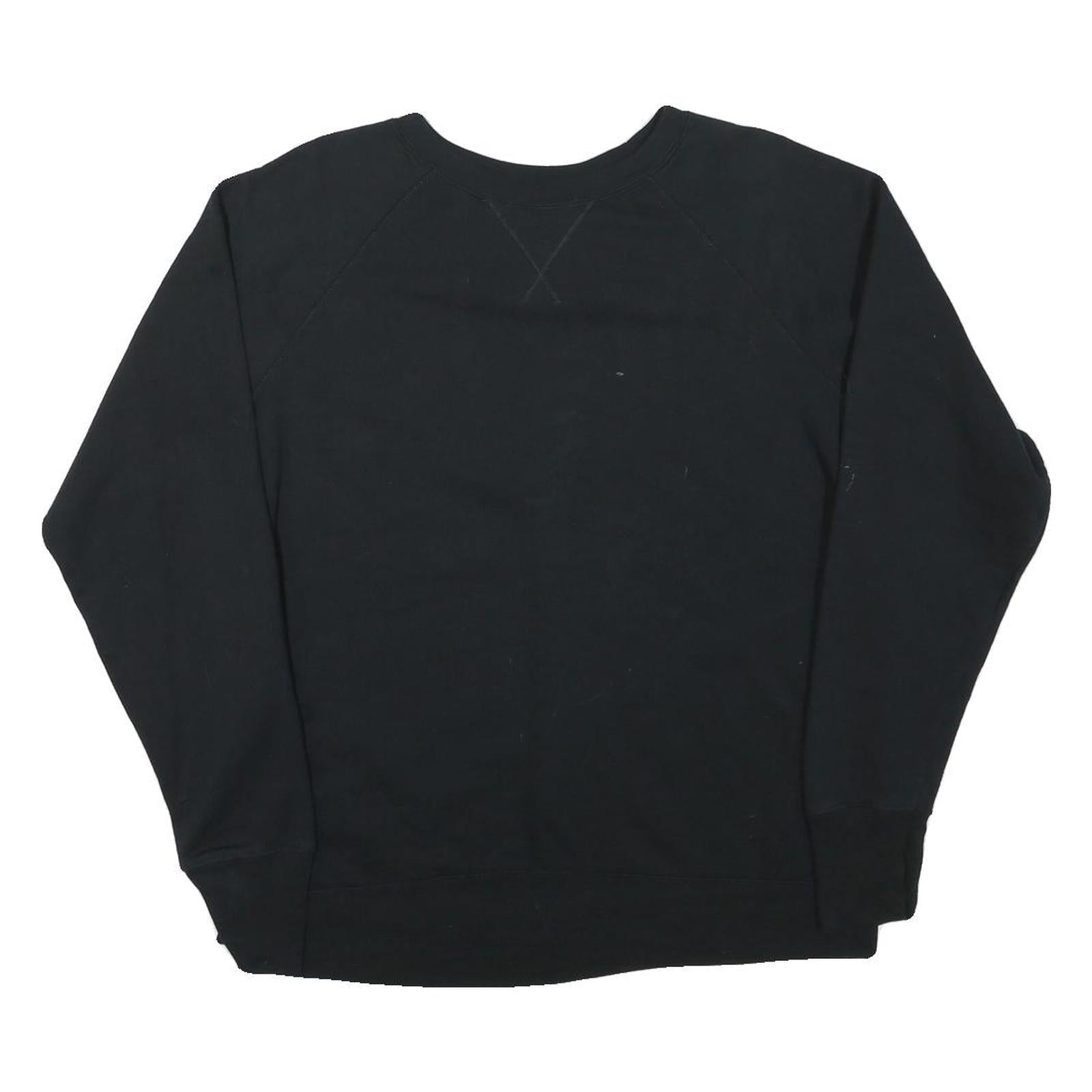 CHAMPION Mens Black Cotton Blend Crew Neck XL Classic Logo Sleeve Sweatshirt Refurbished - N/A refurbished available on Cerqular
