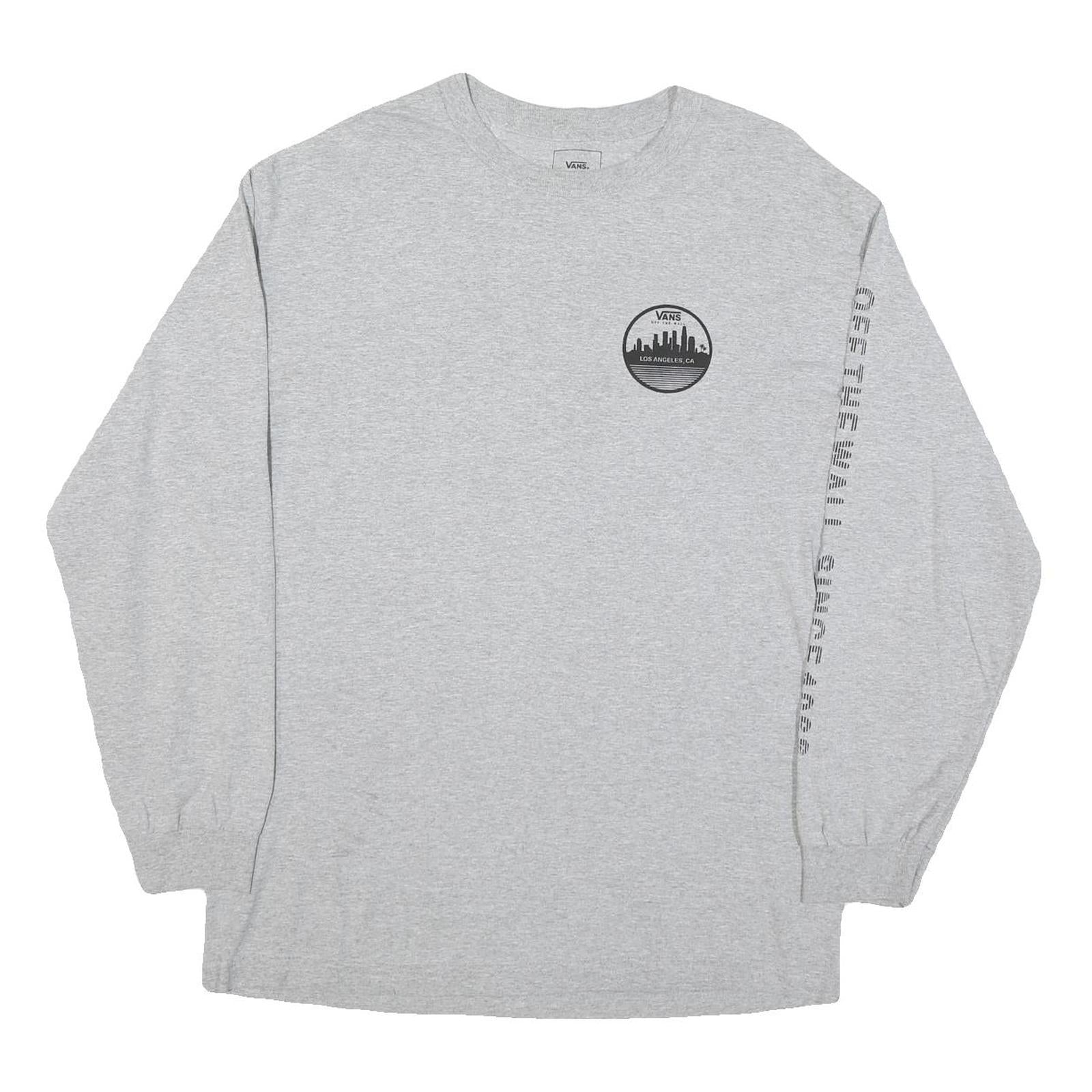 VANS Mens Grey Long Sleeve Crew Neck Graphic T-Shirt L Cotton Blend Refurbished - N/A refurbished available on Cerqular