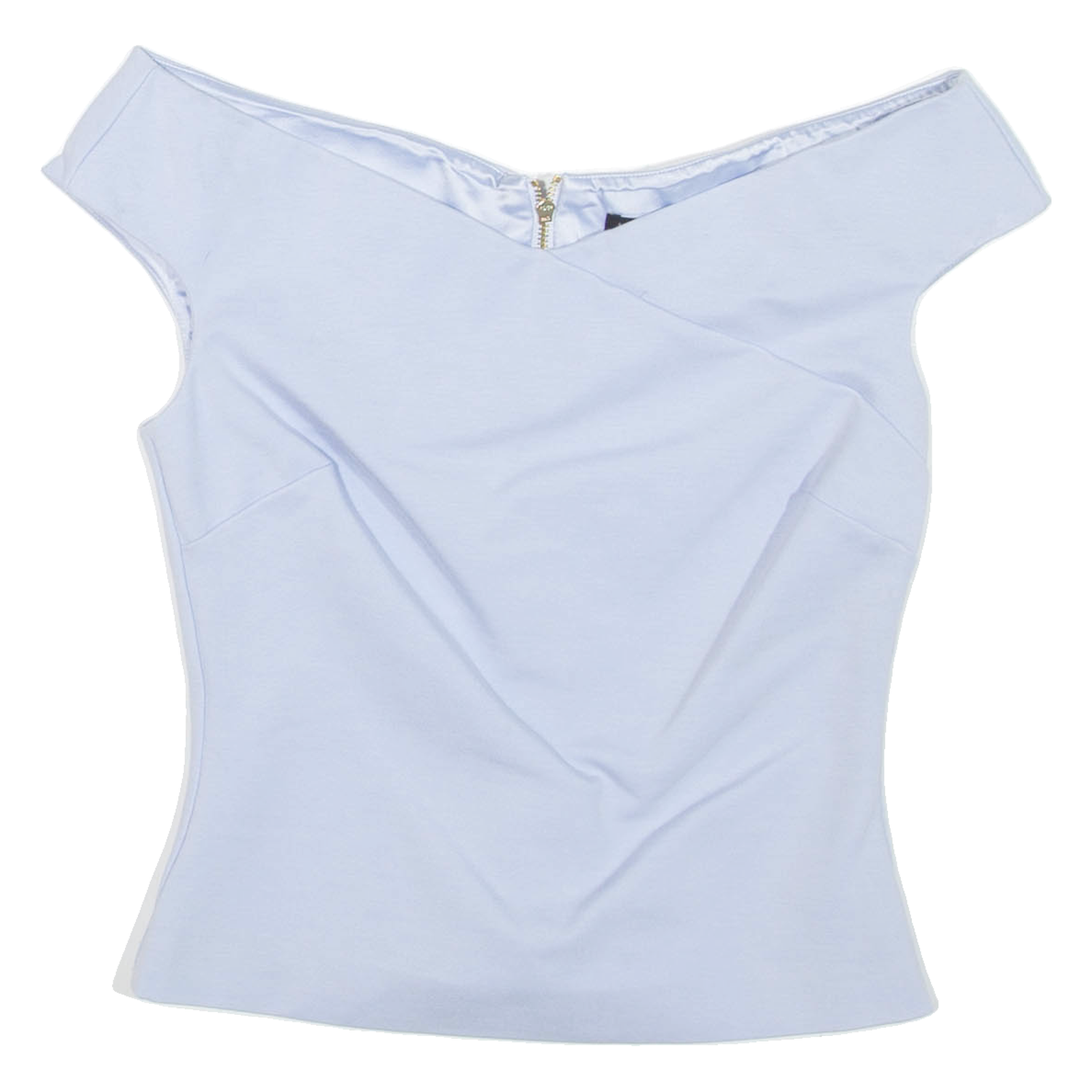 TED BAKER Womens Cropped Blouse Blue Sleeveless XXS Refurbished - N/A refurbished available on Cerqular