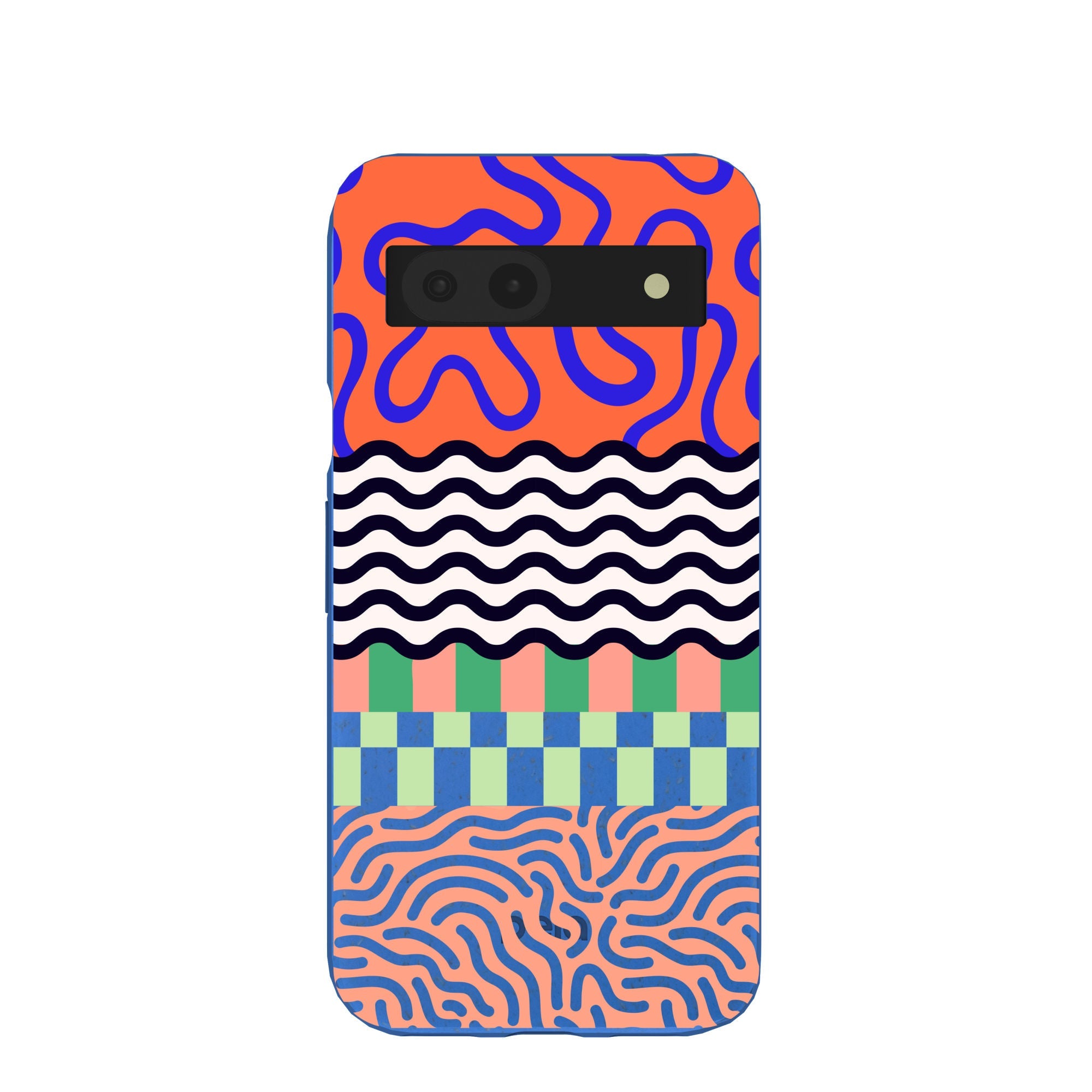 Electric Blue Tangerine Mix Google Pixel 8a Case Refurbished - Pela Case refurbished available on Cerqular