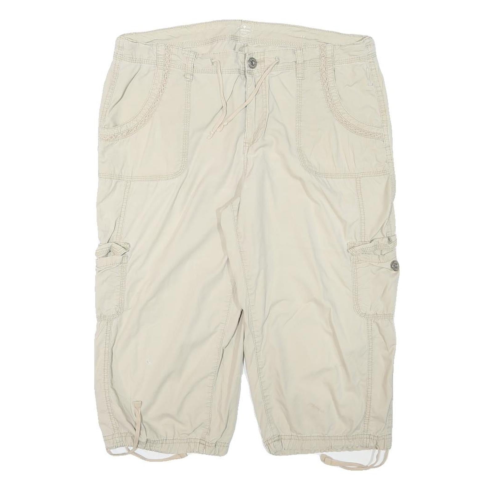 ST JOHNS BAY Womens Shorts Beige Casual XL W34 Cotton Blend Cargo Style Refurbished - N/A refurbished available on Cerqular