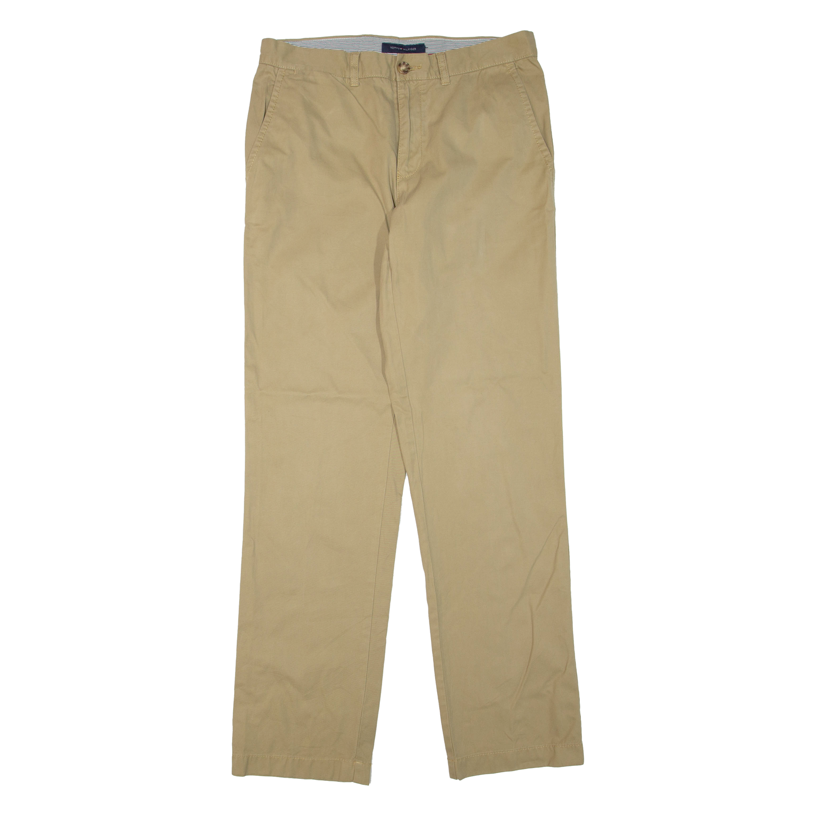 TOMMY HILFIGER Mens Trousers Beige Regular Straight W32 L34 Refurbished - N/A refurbished available on Cerqular