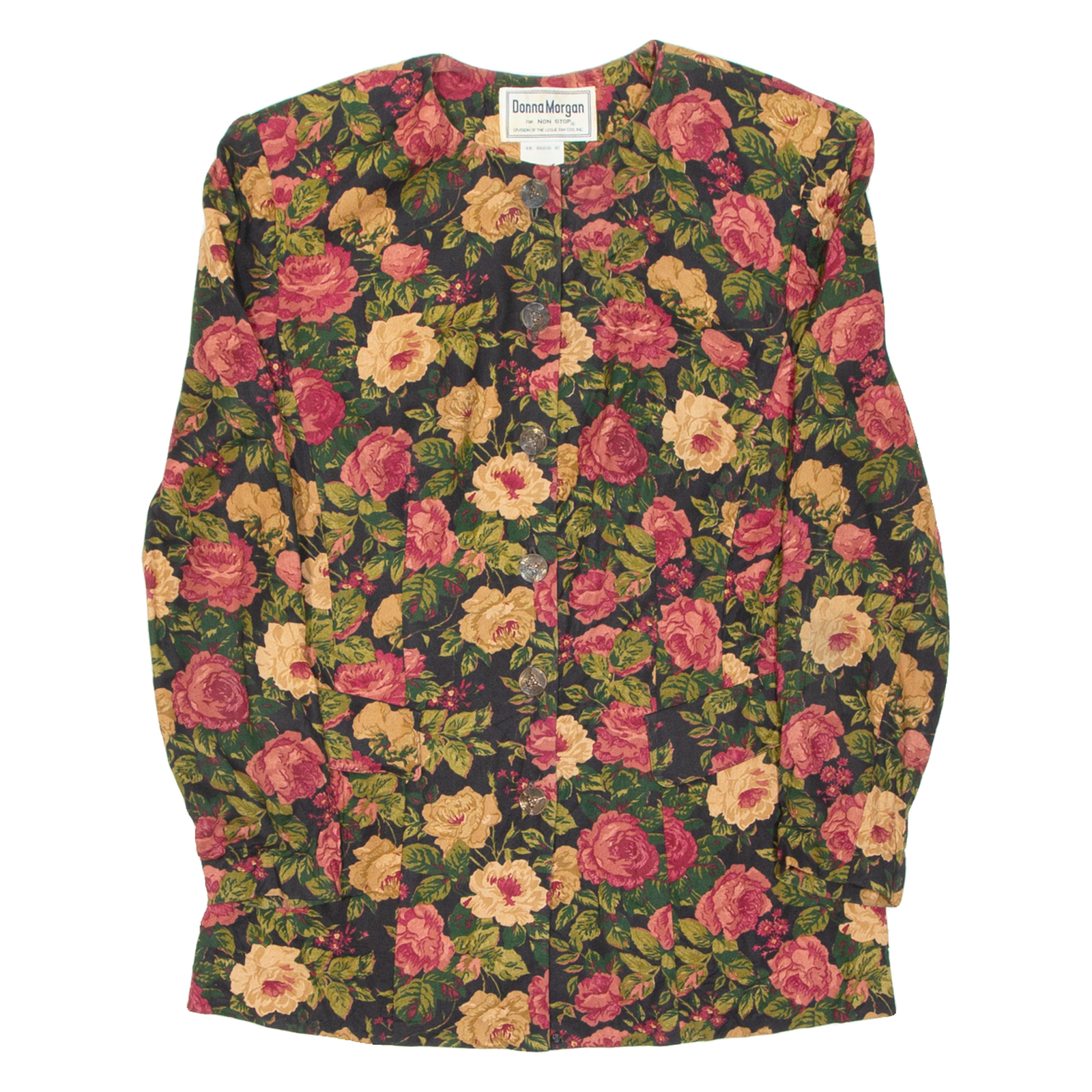 DONNA MORGAN Womens Printed Blouse Pink Long Sleeve Floral UK 12 Refurbished - N/A refurbished available on Cerqular