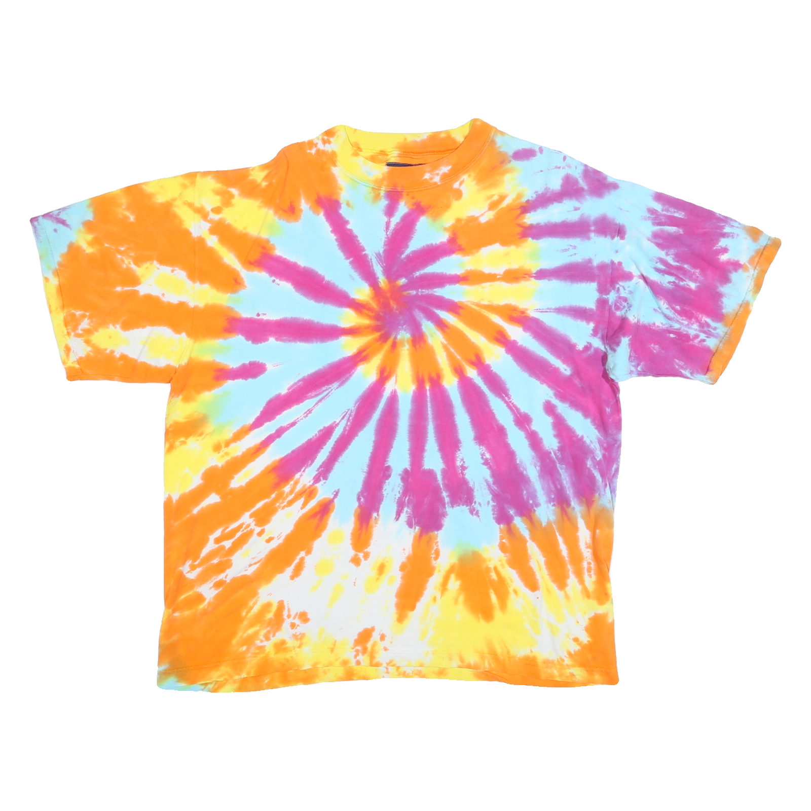 BUM EQUIPMENT Mens Orange & Pink Tie Dye T-Shirt L Short Sleeve Crew Neck Cotton Refurbished - N/A refurbished available on Cerqular