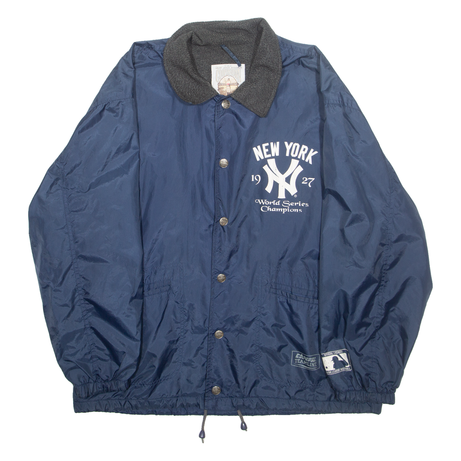 MLB New York Yankees World Series Mens Coach Jacket Blue Nylon 80s USA S Refurbished - N/A refurbished available on Cerqular