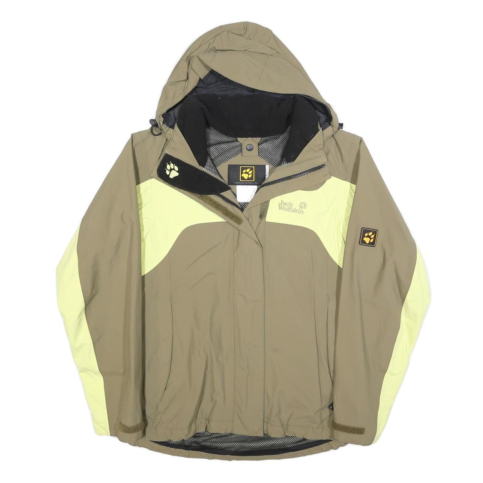 JACK WOLFSKIN Womens Beige & Yellow Outdoor Jacket UK 8 Polyester Blend Zip Refurbished - N/A refurbished available on Cerqular