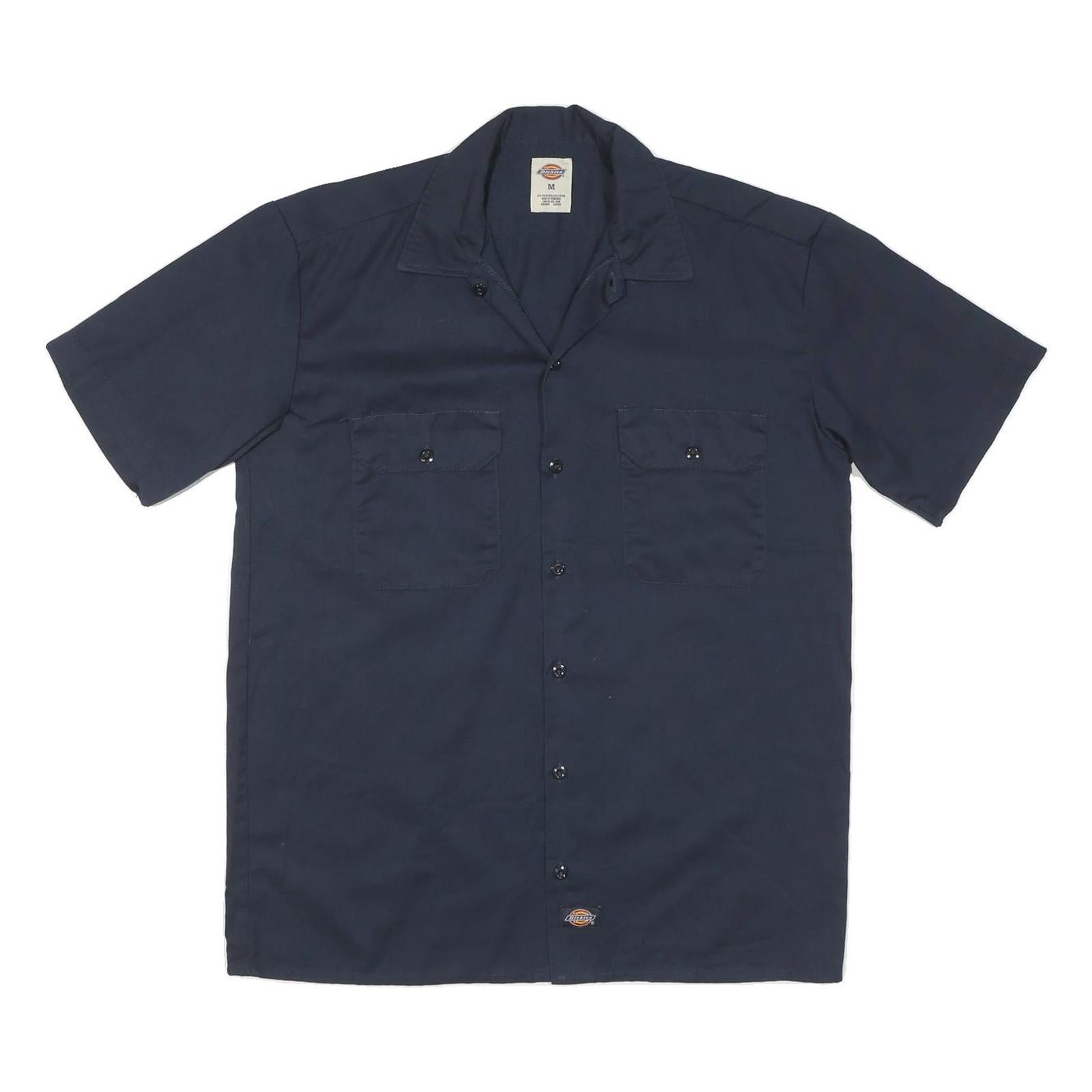 DICKIES Mens Navy Blue Cotton Blend Work Shirt M Button Pocket Design Refurbished - N/A refurbished available on Cerqular