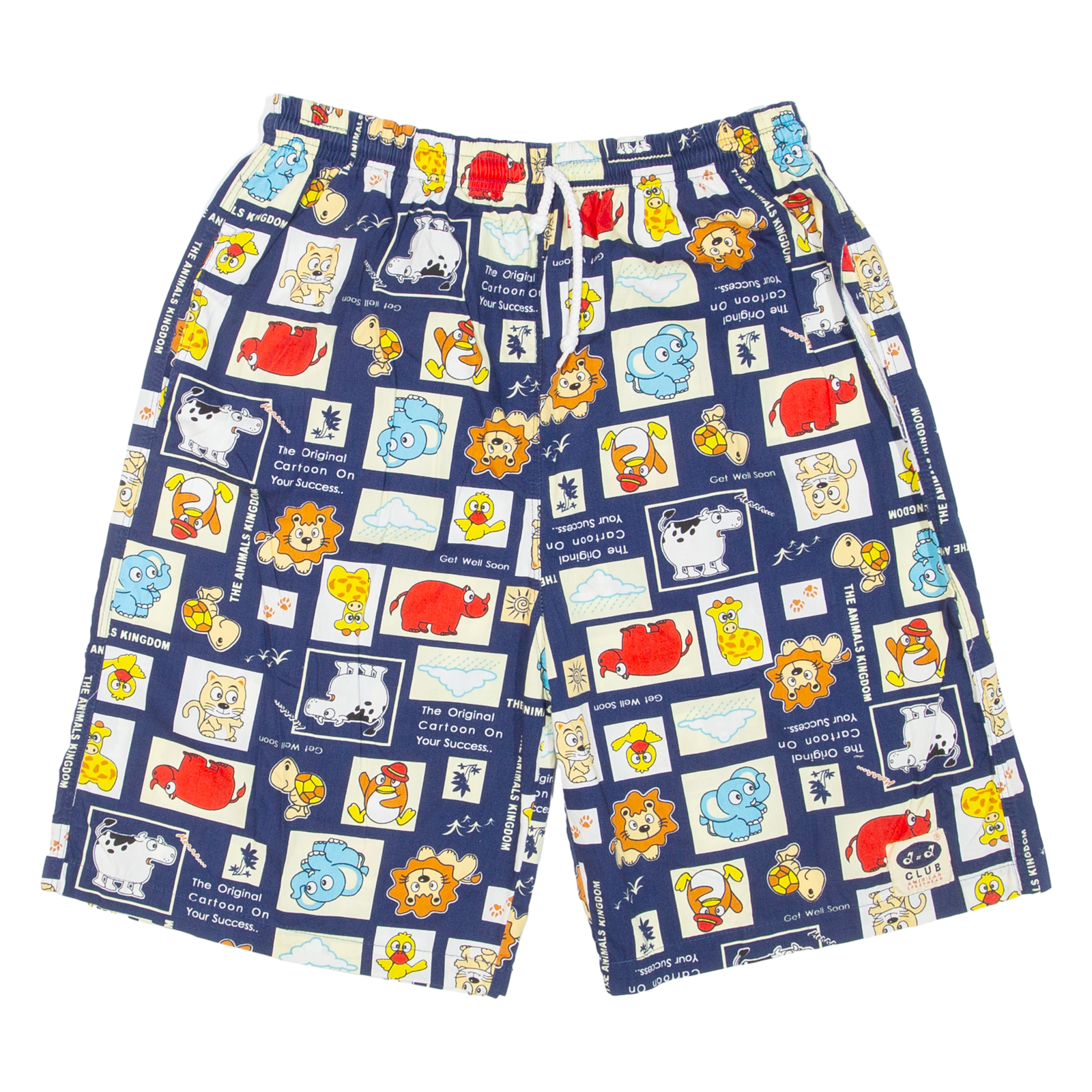 CLUB Cartoon Animals Mens Casual Shorts Blue L W27 Refurbished - N/A refurbished available on Cerqular