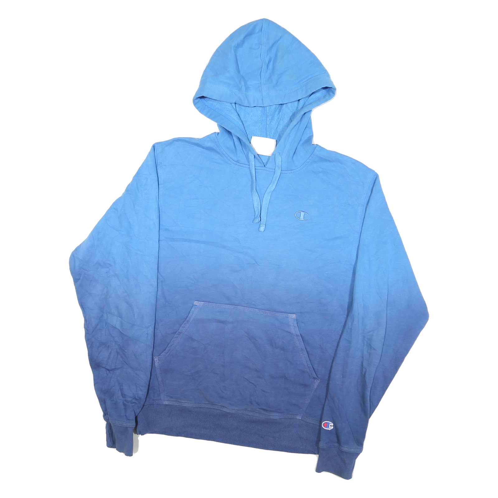 CHAMPION Mens Blue & Navy Hoodie S Cotton Blend Pullover Lightweight Casual Refurbished - N/A refurbished available on Cerqular