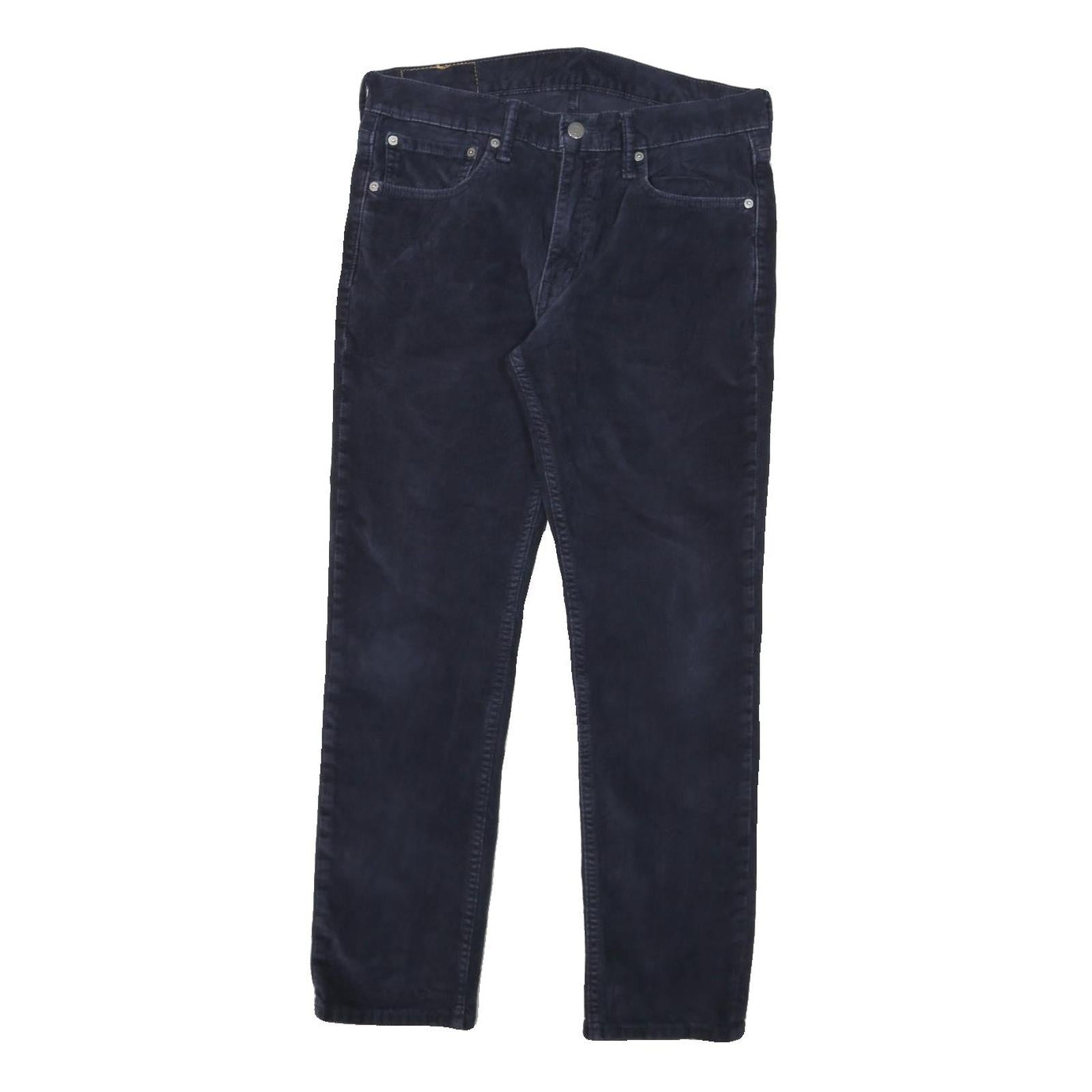 LEVI'S Mens Slim Navy Blue Cotton Blend Trousers W30 L27 Zip Closure Refurbished - N/A refurbished available on Cerqular