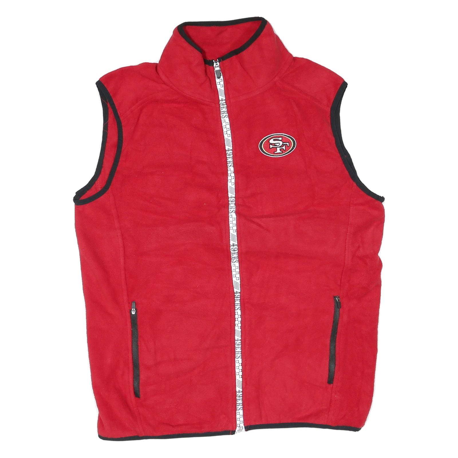 NFL Mens Red Zip Jacket M Polyester Blend Sleeveless Sportswear Casual Refurbished - N/A refurbished available on Cerqular