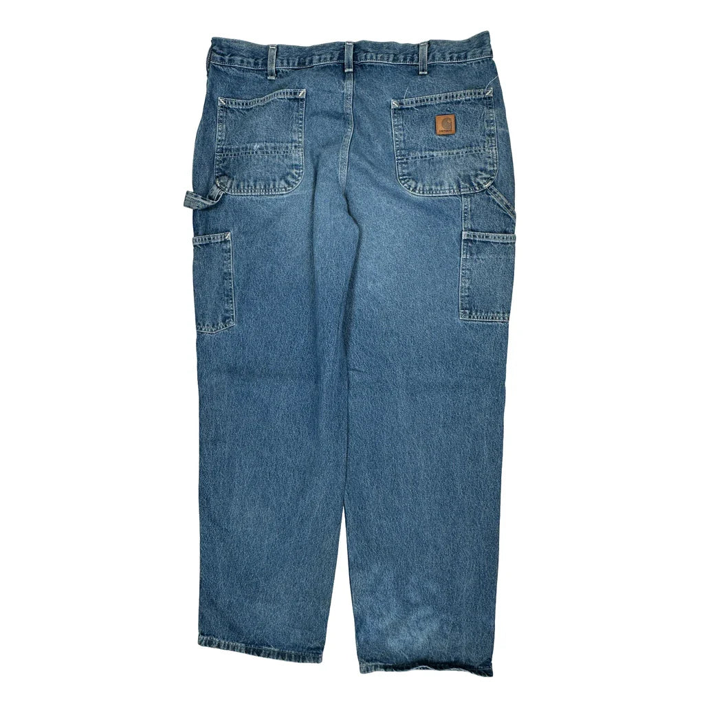Carhartt Carpenter Jeans - 38W 32L Blue Cotton Refurbished - Thrifted (note: this is a term often used to describe second- refurbished available on Cerqular