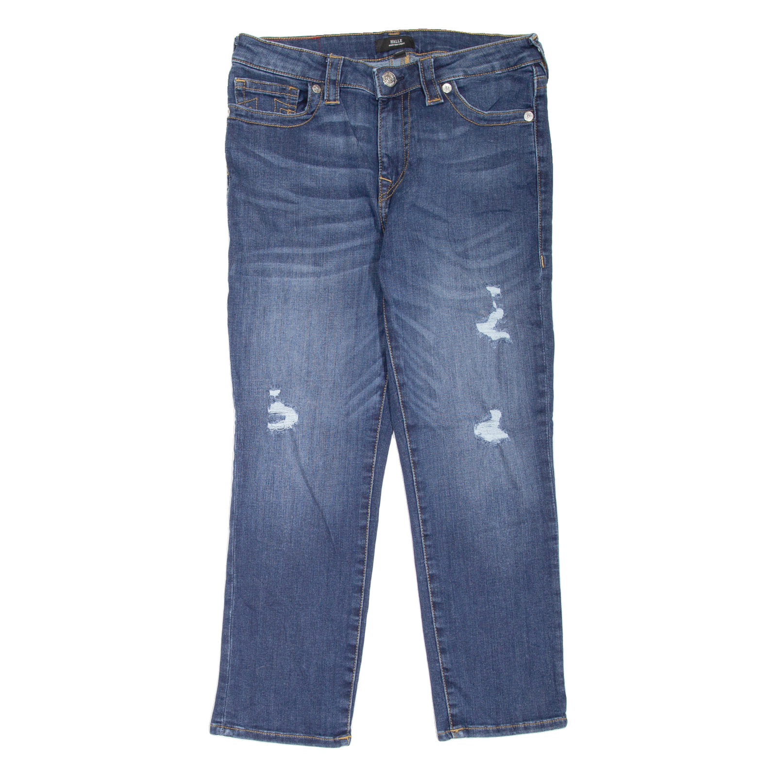 TRUE RELIGION Halle Mid Rise Crop Womens Jeans Blue Slim Tapered W30 L24 Refurbished - N/A refurbished available on Cerqular