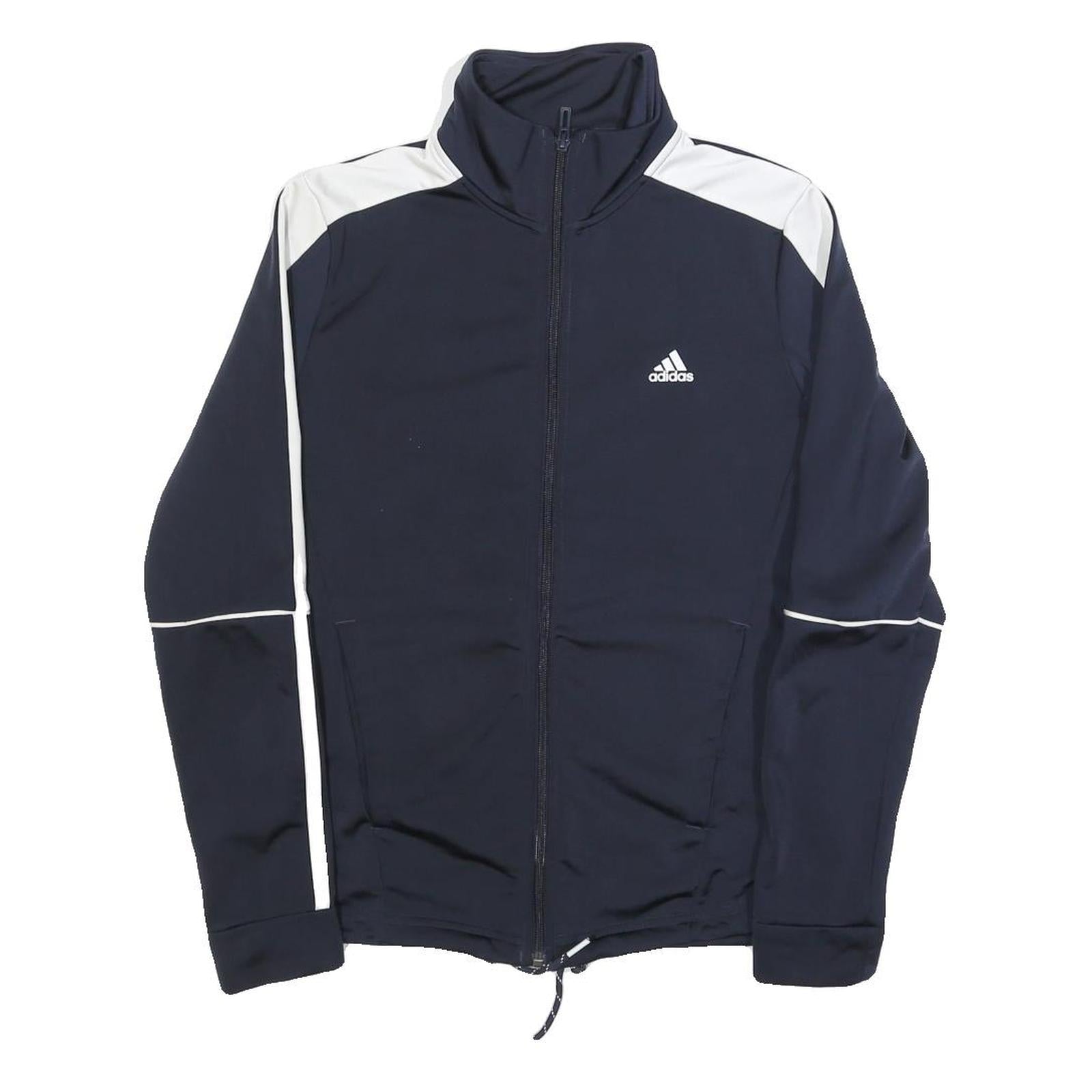 ADIDAS Womens Navy & White Track Jacket S Polyester Blend Zip Casual Sportswear Refurbished - N/A refurbished available on Cerqular