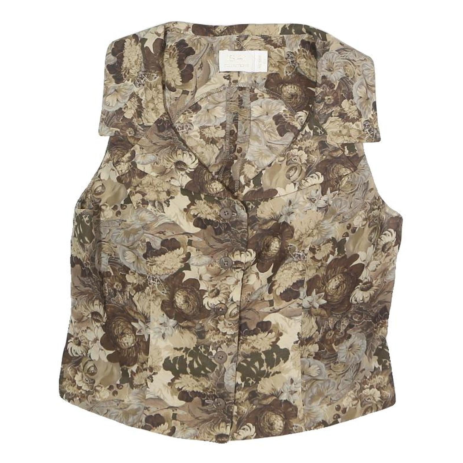 Buy ASAI Womens Beige Floral Print Vest Sleeveless Button Neck S Stylish Summer Refurbished - $18.19 ASAI Womens Beige Floral Print Vest Sleeveless Button Neck S Stylish Summer Refurbished - N/A refurbished available on Cerqular