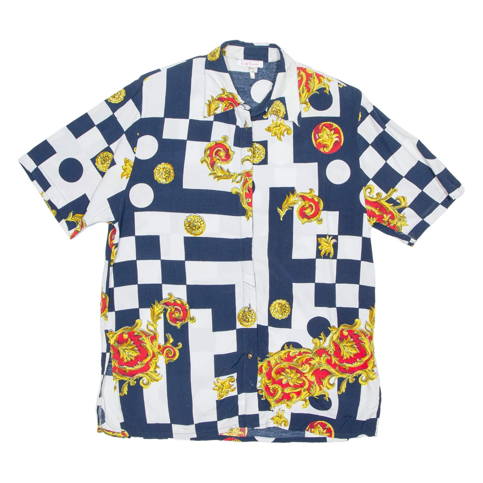 Womens Printed Blouse Blue Crazy Pattern UK 14 Refurbished - N/A refurbished available on Cerqular