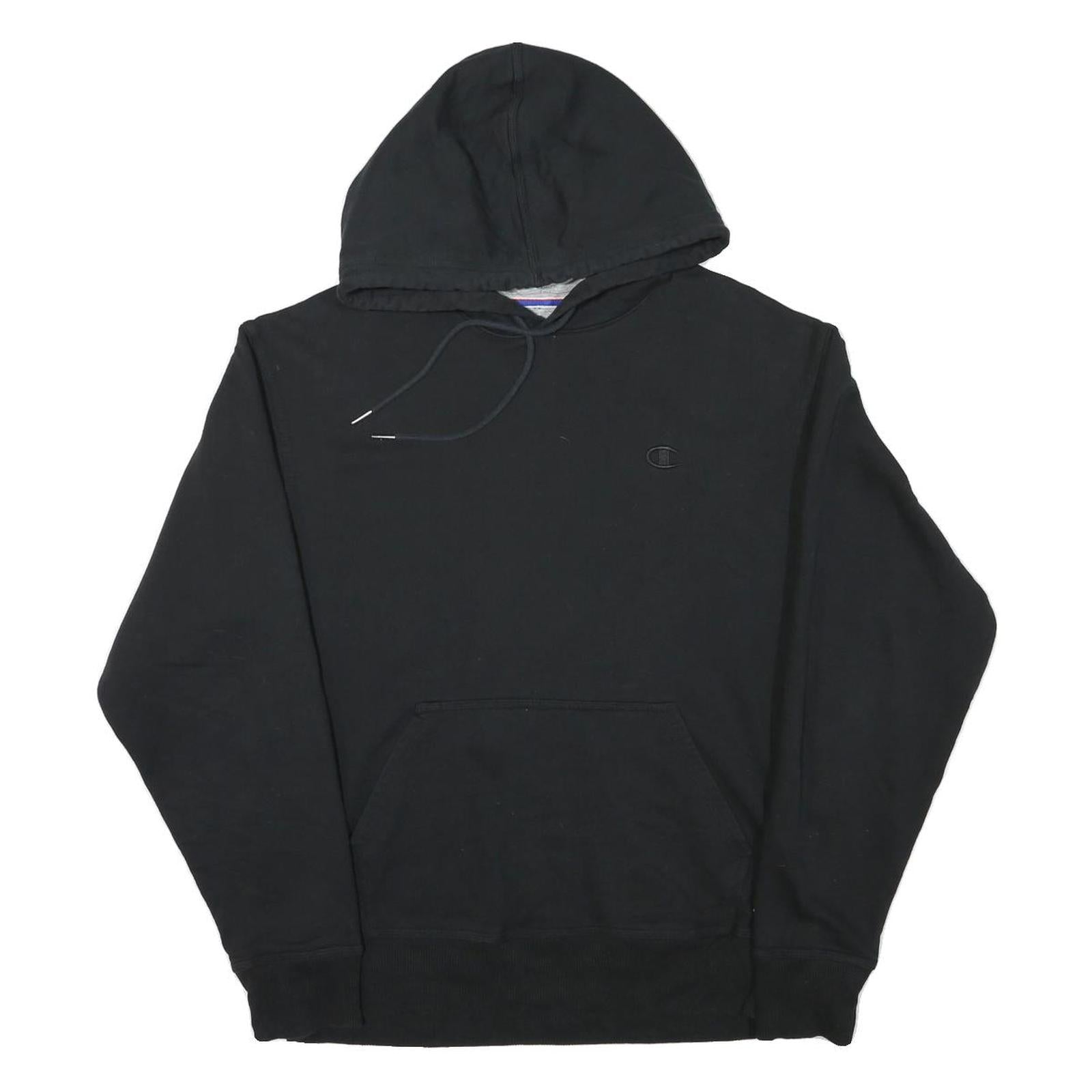 CHAMPION Mens Black Hoodie M Cotton Blend Pullover Sweatshirt Refurbished - N/A refurbished available on Cerqular