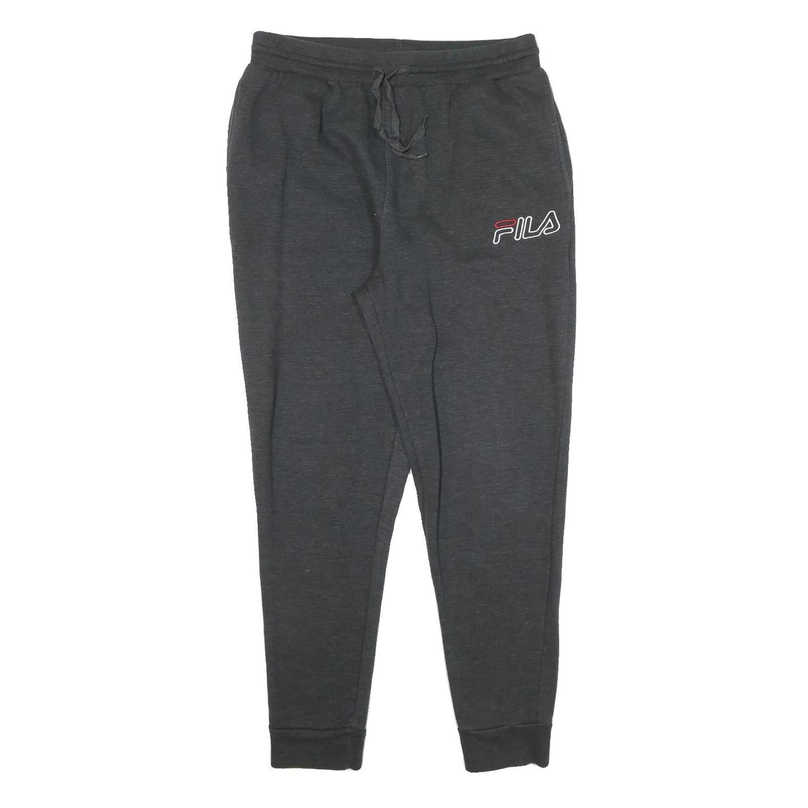 FILA Mens Joggers Black XL W32 L30 Regular Fit Tapered Leg Cotton Casual Refurbished - N/A refurbished available on Cerqular