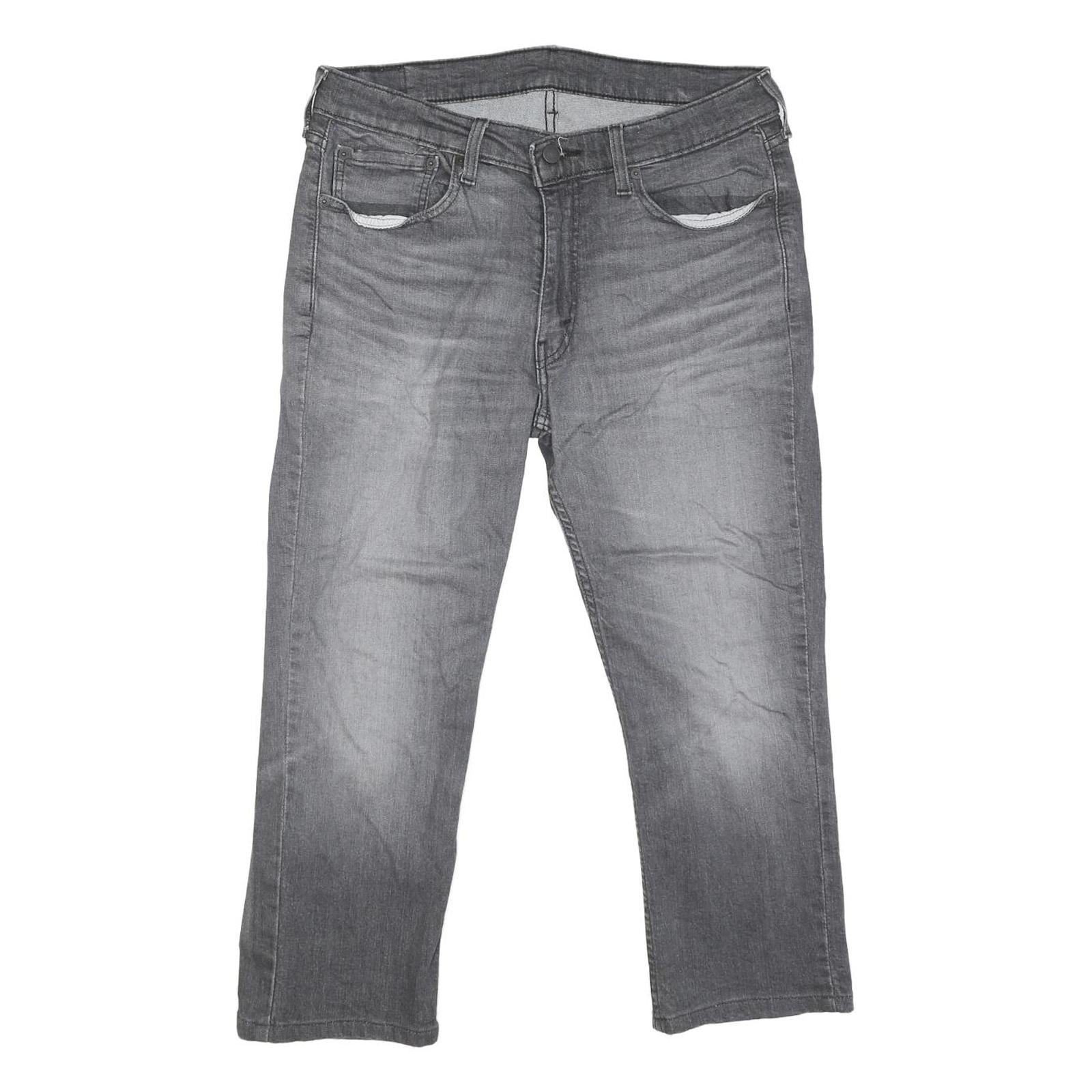 LEVI'S 514 Classic Mens Jeans Grey Regular Straight Denim Medium W34 L23 Zip Refurbished - N/A refurbished available on Cerqular