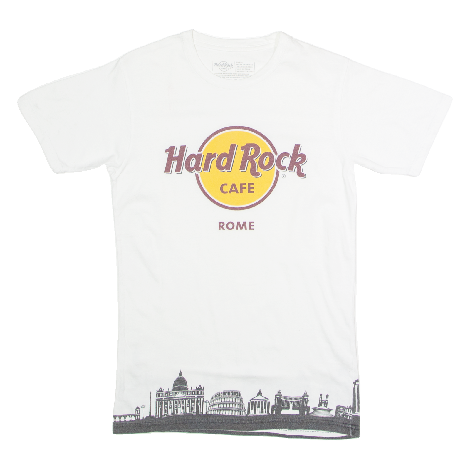 HARD ROCK CAFE Rome Mens T-Shirt White Crew Neck S Refurbished - N/A refurbished available on Cerqular