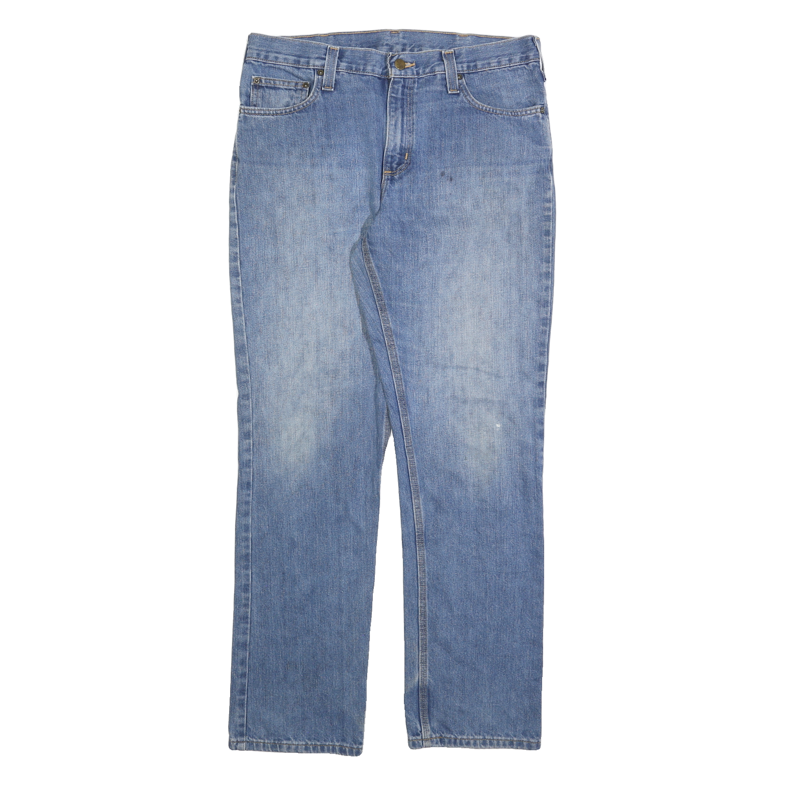 CARHARTT Mens Jeans Blue Regular Straight Denim Medium W34 L32 Workwear Casual Refurbished - N/A refurbished available on Cerqular