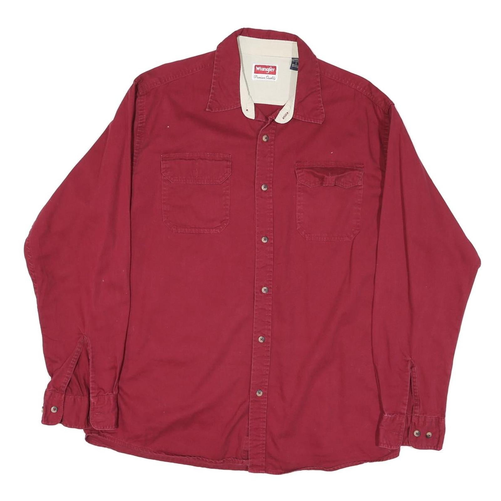 Buy WRANGLER Mens Red Cotton Blend Shirt L Casual Button-Up Chest Pockets Refurbished - $36.39 WRANGLER Mens Red Cotton Blend Shirt L Casual Button-Up Chest Pockets Refurbished - N/A refurbished available on Cerqular