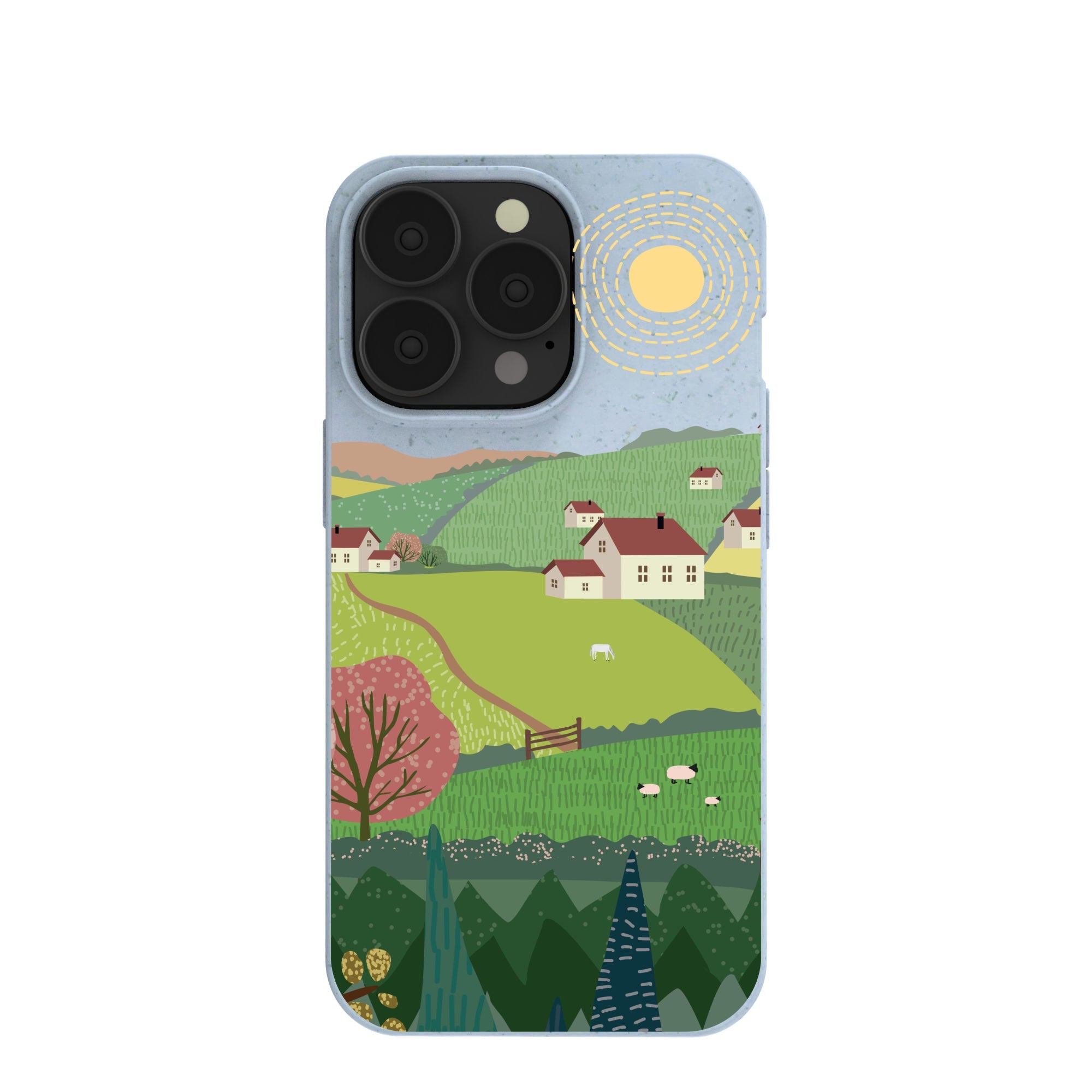 Powder Blue Sunny Countryside iPhone 13 Pro Case Refurbished - Pela Case refurbished available on Cerqular