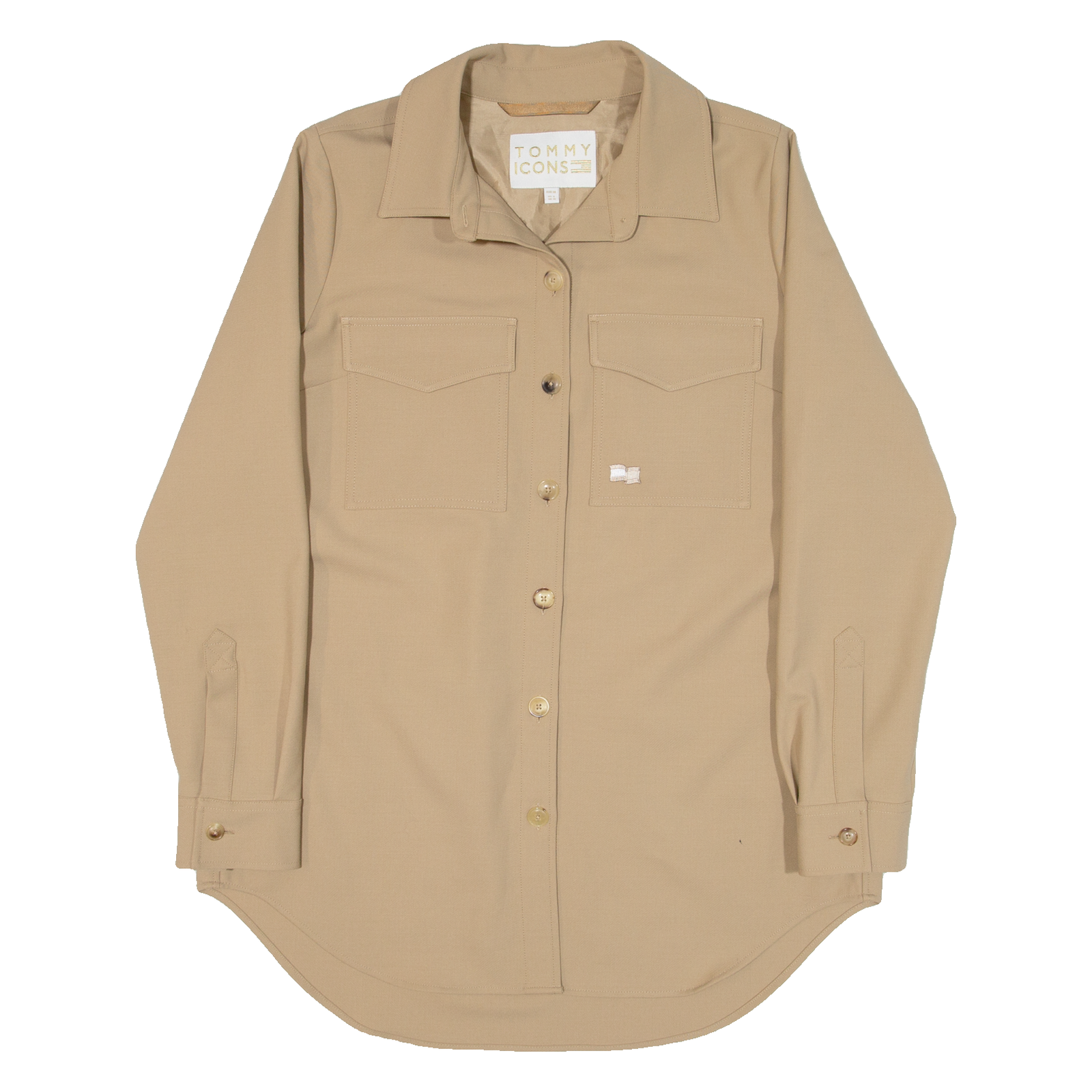 TOMMY HILFIGER Overshirt Womens Jacket Beige UK 10 Refurbished - N/A refurbished available on Cerqular