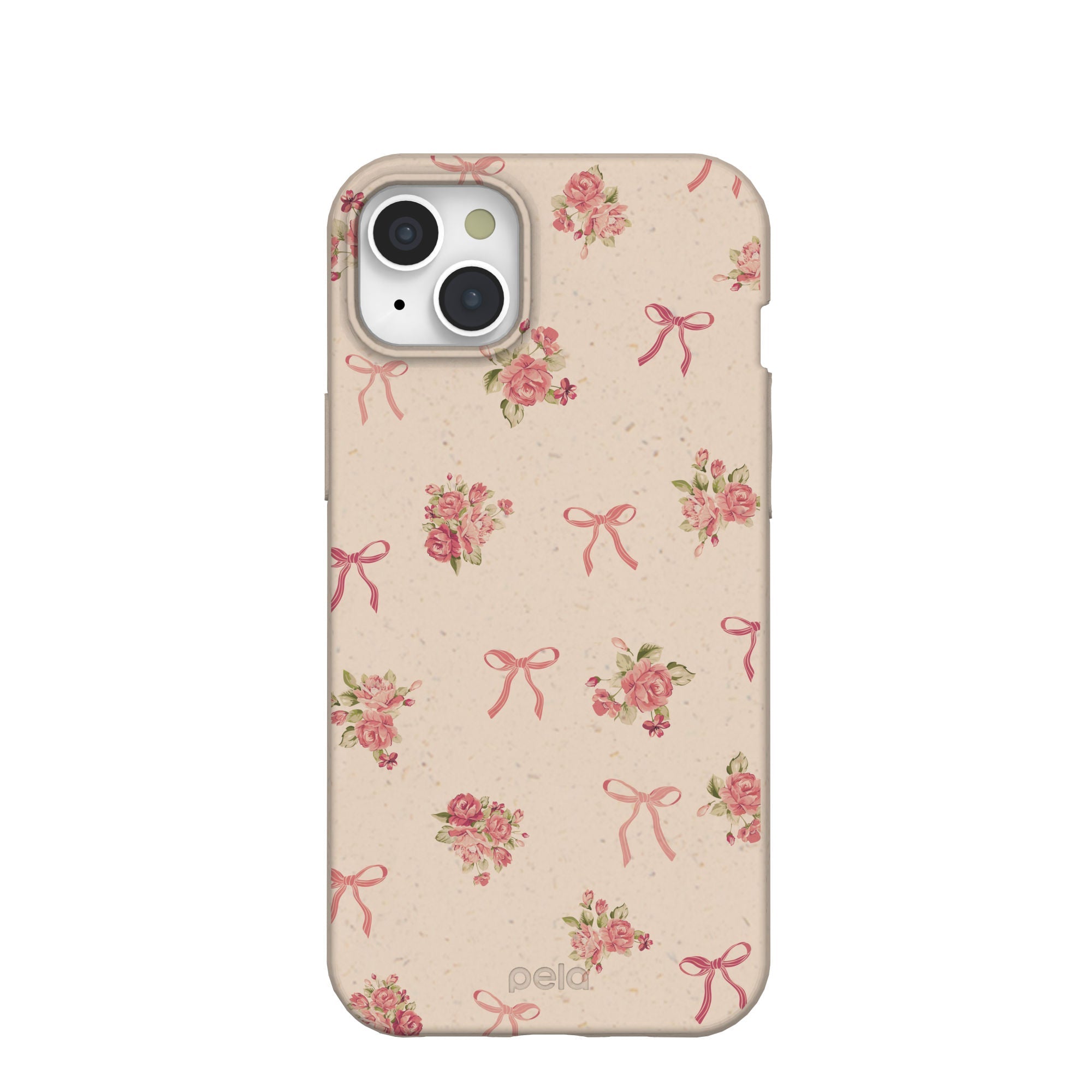 Seashell Roses and Bows iPhone 15 Plus Case Refurbished - Pela Case refurbished available on Cerqular